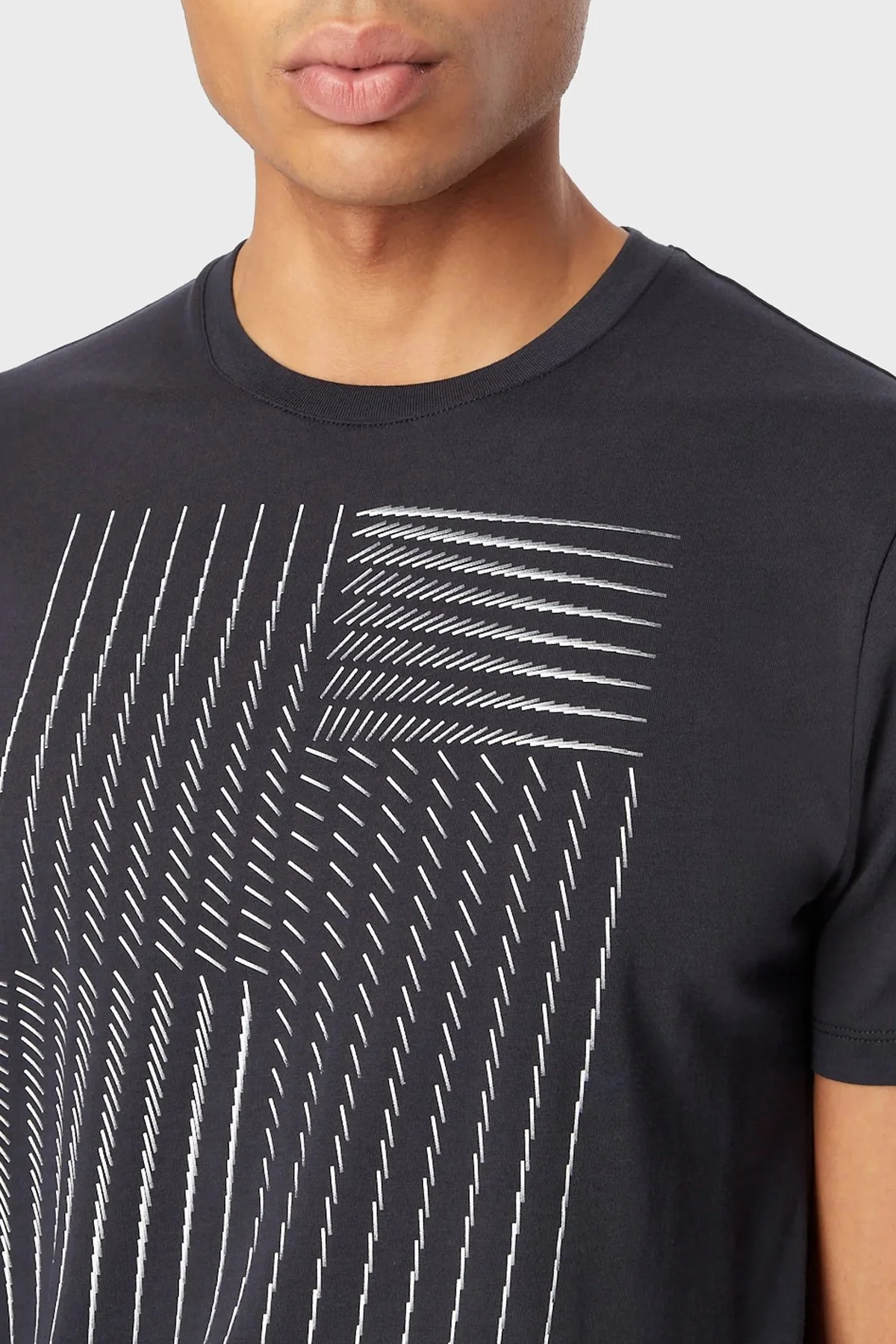 Armani Exchange % 100 Pamuk Bisiklet Yaka Normal Kesim Erkek T Shirt 3RZTFD ZJH4Z 1510 LACİVERT - 5