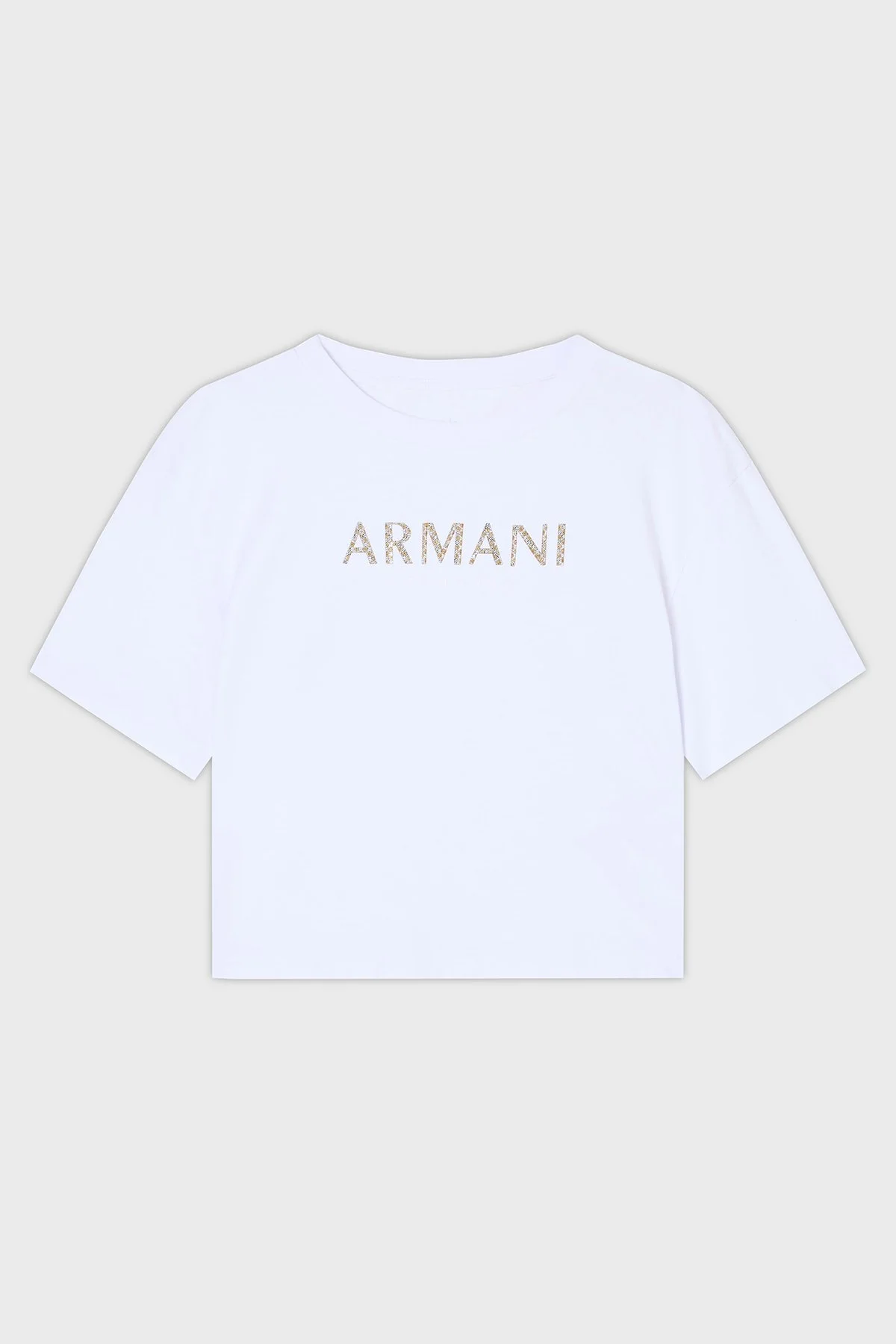 Armani Exchange % 100 Pamuk Cropped Fit Bisiklet Yaka Logolu Kadın T Shirt XW001364 AF15085 U0002 Beyaz - 5