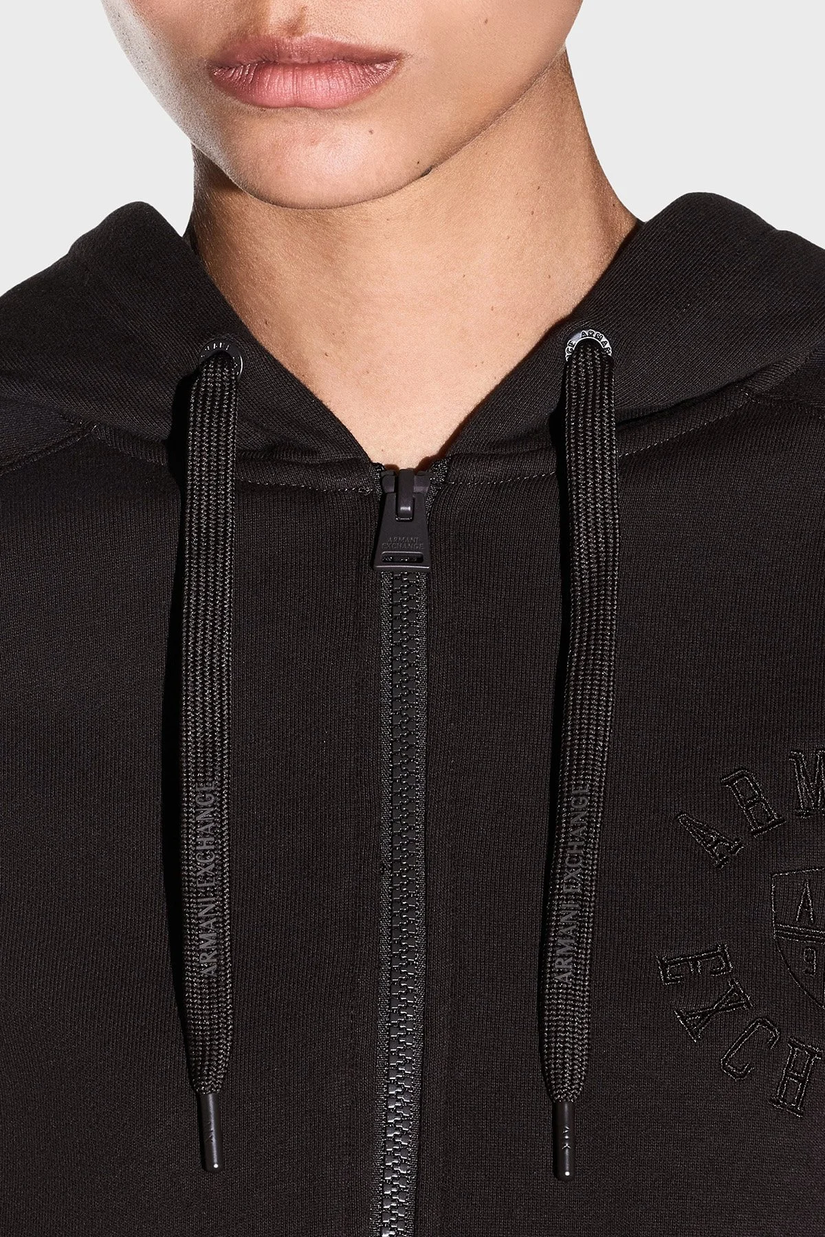 Armani Exchange %100 Pamuk Kapüşonlu Kadın Sweat XW002399 AF25527 U6032 Kahve - 4