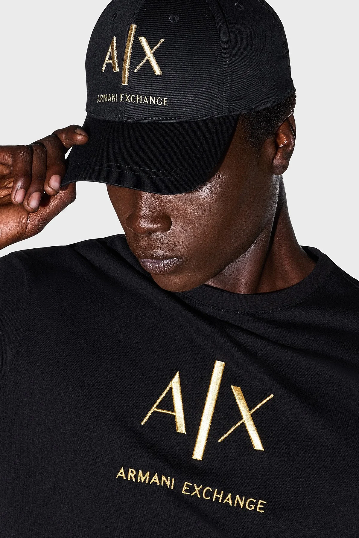 Armani Exchange % 100 Pamuk Logolu Erkek Şapka XM003199 AF15502 UC001 Siyah - 2