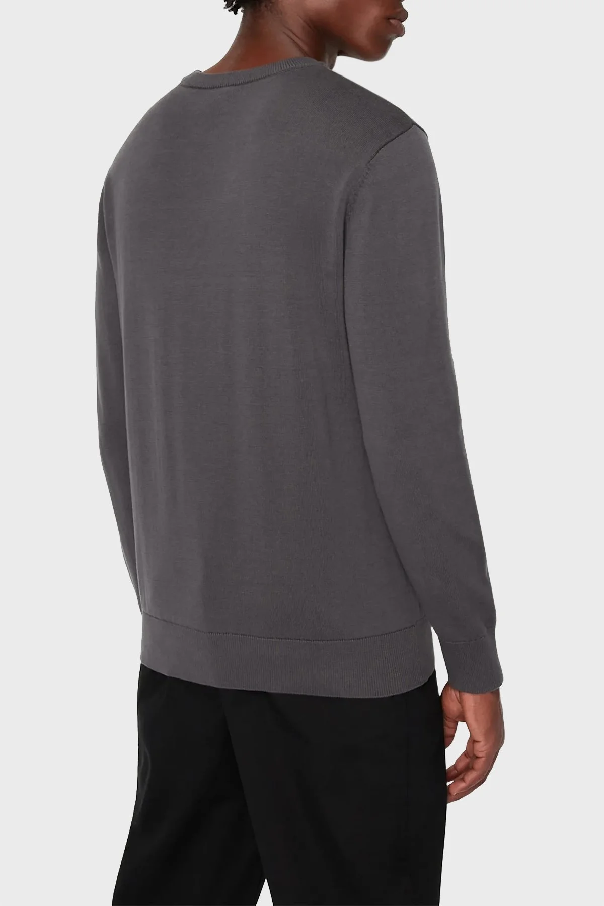 Armani Exchange % 100 Pamuk Logolu Regular Fit Bisiklet Yaka Erkek Kazak 6LZM1H ZMX8Z 1978 ANTRASİT - 3