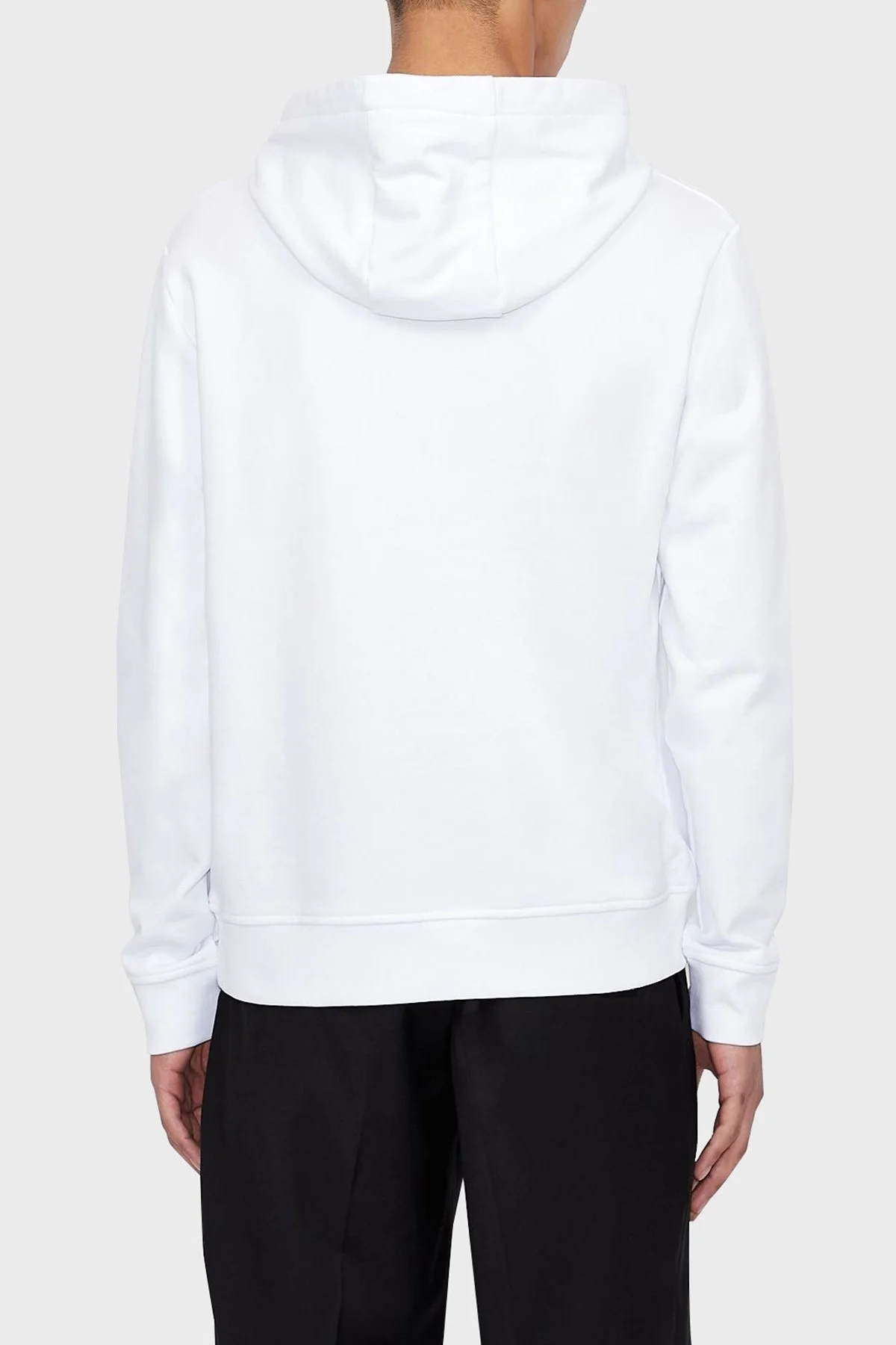 Armani Exchange % 100 Pamuk Logolu Regular Fit Kapüşonlu Erkek Sweat 8NZMPC ZJ1ZZ 1100 BEYAZ - 3