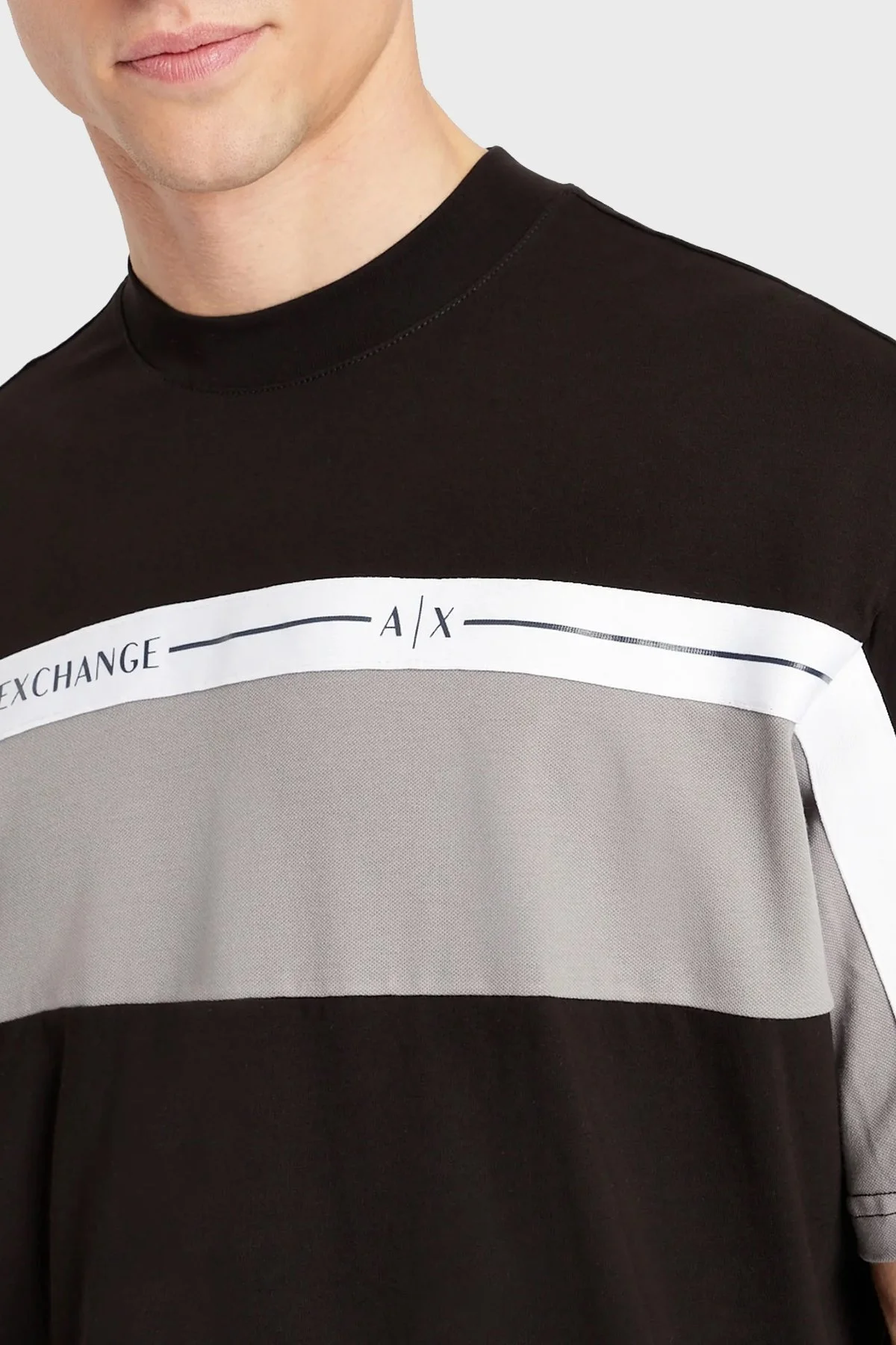 Armani Exchange % 100 Pamuk Loose Fit Bisiklet Yaka Erkek T Shirt 3RZMFD ZJGEZ 52AF SİYAH - 3