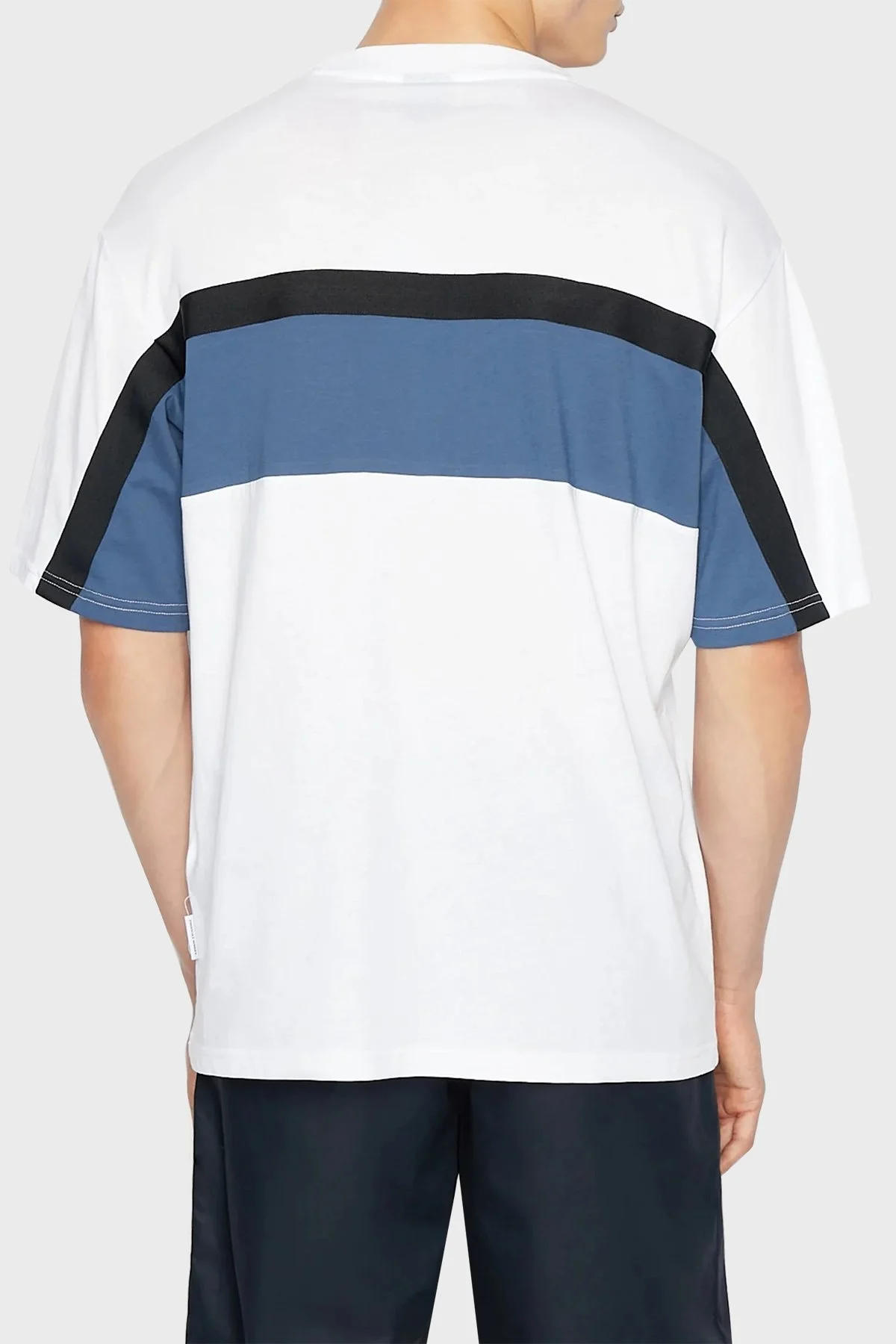 Armani Exchange % 100 Pamuk Loose Fit Bisiklet Yaka Erkek T Shirt 3RZMFD ZJGEZ 81AV BEYAZ - 3