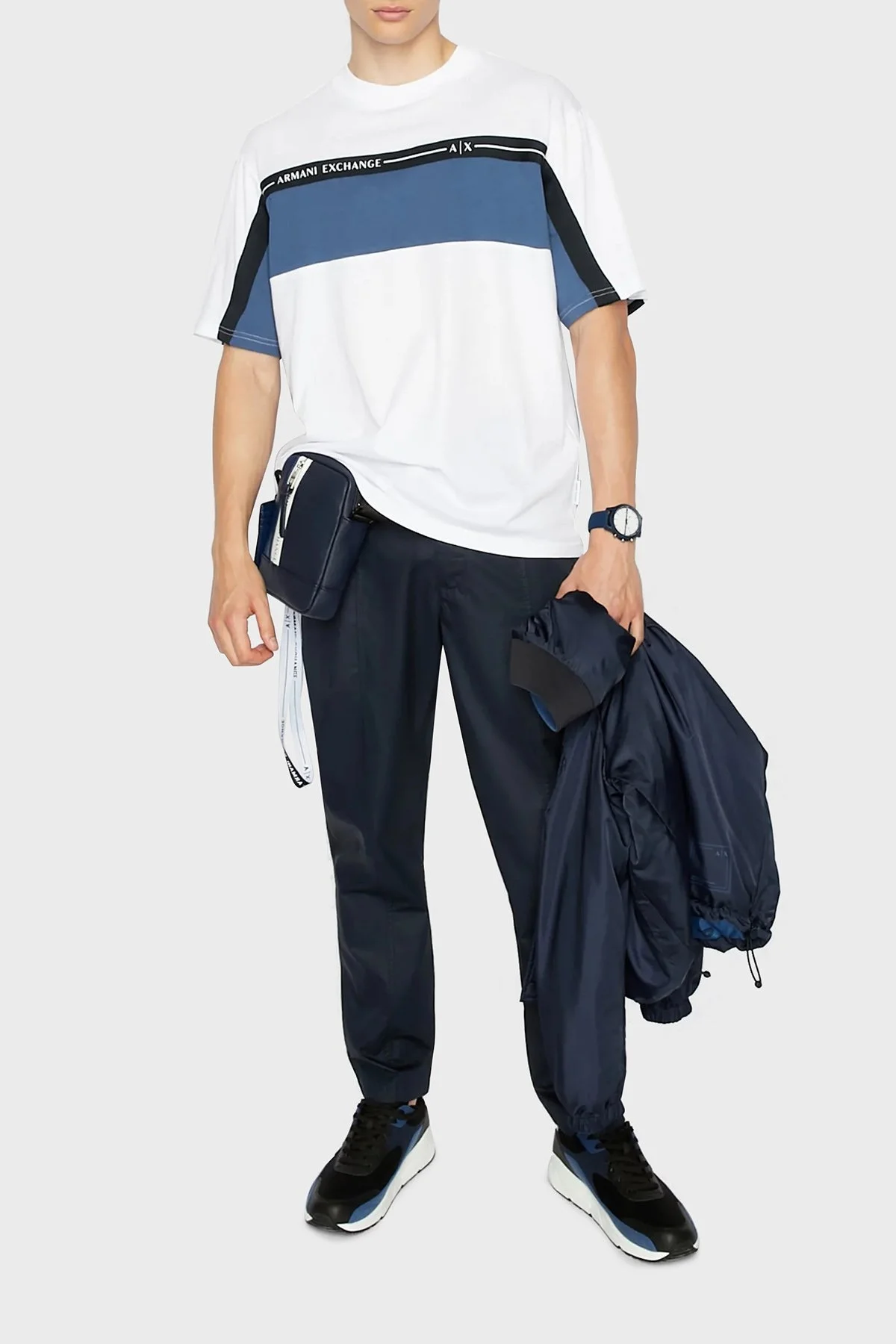 Armani Exchange % 100 Pamuk Loose Fit Bisiklet Yaka Erkek T Shirt 3RZMFD ZJGEZ 81AV BEYAZ - 4