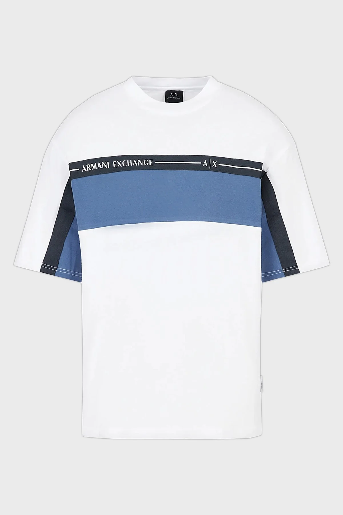 Armani Exchange % 100 Pamuk Loose Fit Bisiklet Yaka Erkek T Shirt 3RZMFD ZJGEZ 81AV BEYAZ - 5