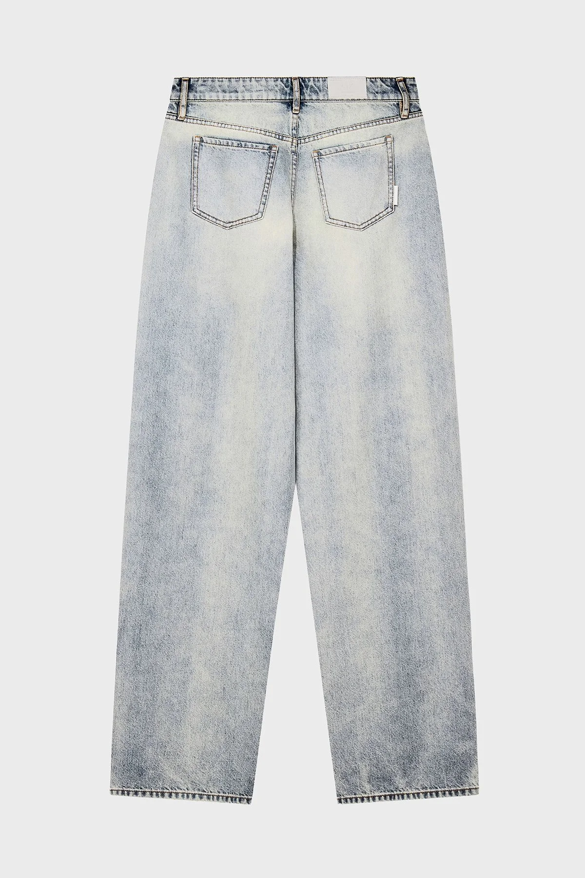 Armani Exchange %100 Pamuk Oversize Fit Zımba Detaylı Jeans Kadın Kot Pantolon XW000056 AF25775 MB003 Açık mavi - 3