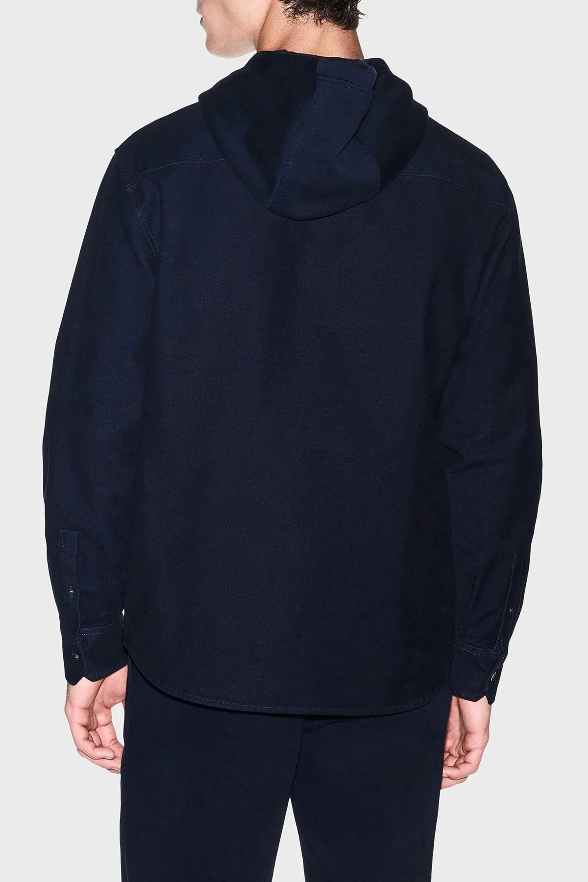 Armani Exchange % 100 Pamuk Oversize Göğüs Cepli Erkek Gömlek XM003259 AF27115 UB101 Lacivert - 3
