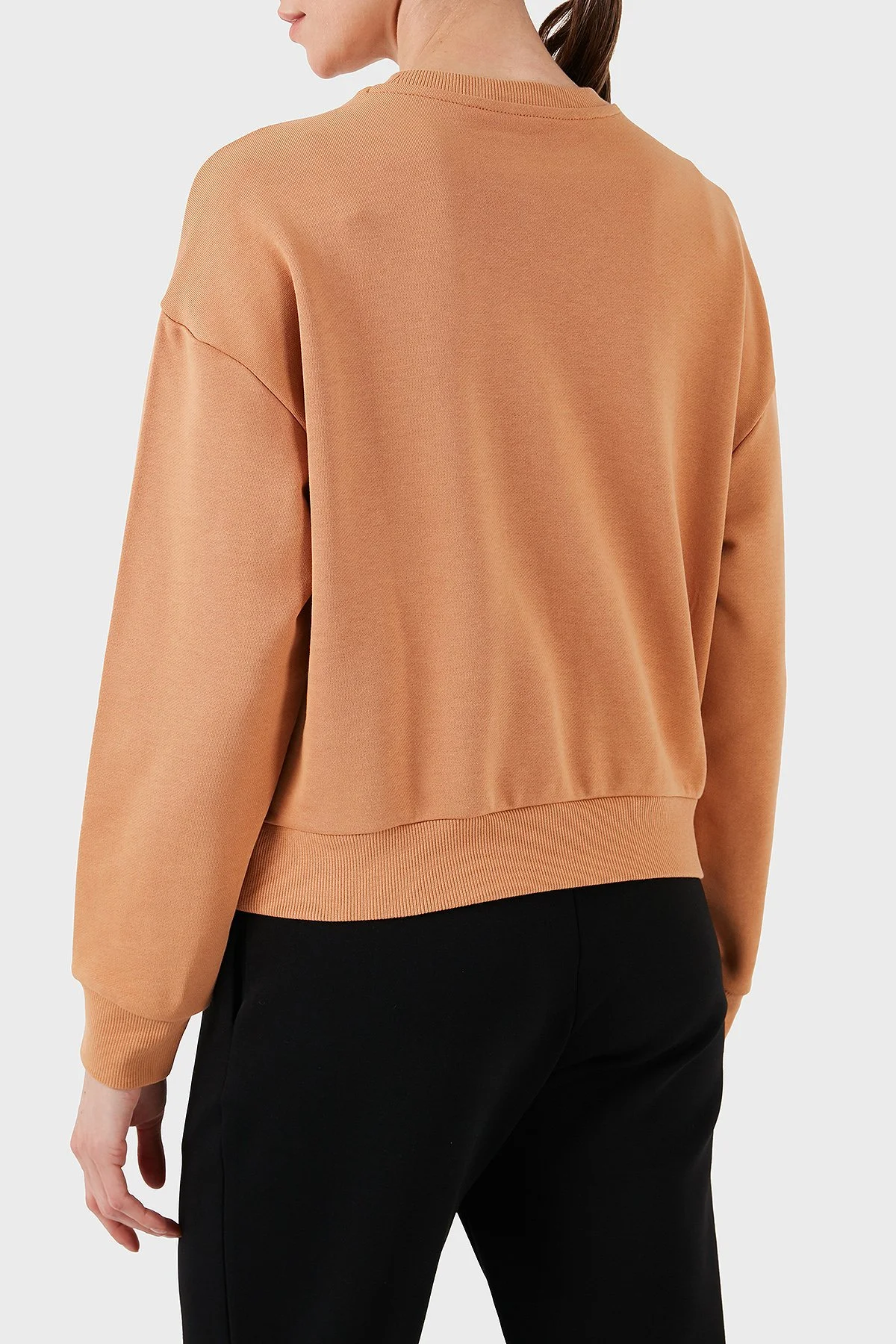 Armani Exchange % 100 Pamuk Regular Fit Bisiklet Yaka Kadın Sweat 6DYM70 YJEEZ 1788 Tarçın - 3