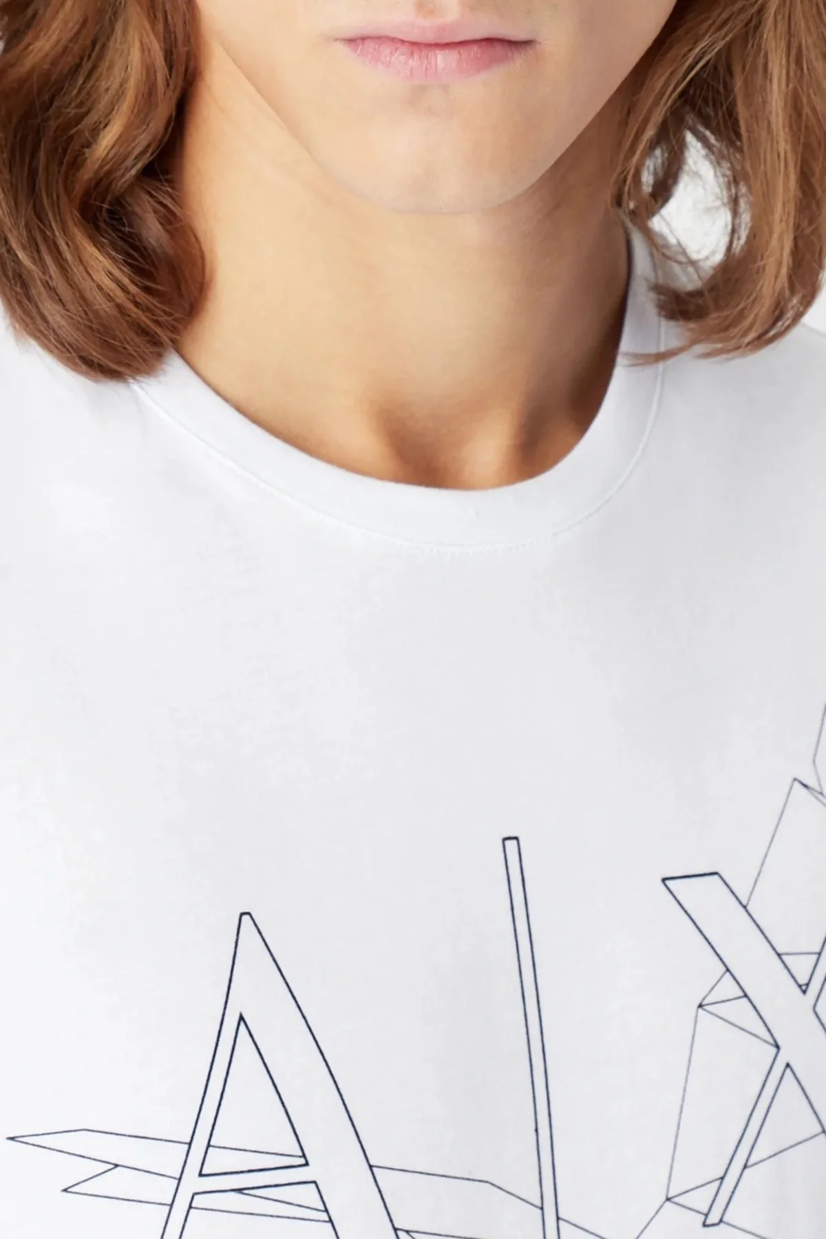 Armani Exchange % 100 Pamuk Regular Fit Bisiklet Yaka Erkek T Shirt 3RZTBF ZJ9TZ 1100 BEYAZ - 2