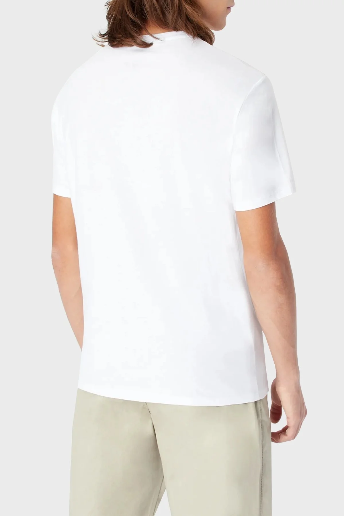 Armani Exchange % 100 Pamuk Regular Fit Bisiklet Yaka Erkek T Shirt 3RZTBF ZJ9TZ 1100 BEYAZ - 3