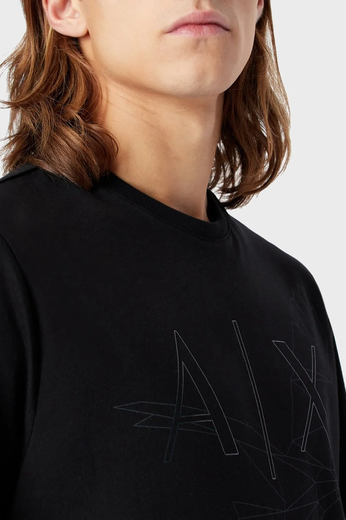 Armani Exchange % 100 Pamuk Regular Fit Bisiklet Yaka Erkek T Shirt 3RZTBF ZJ9TZ 1200 SİYAH - 3