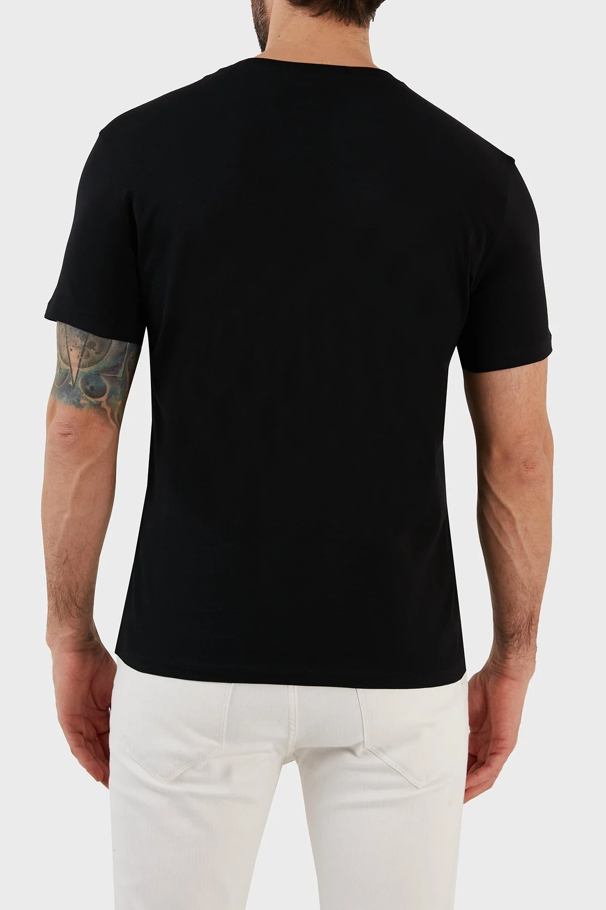 Armani Exchange % 100 Pamuk Regular Fit Bisiklet Yaka Erkek T Shirt 3RZTCG ZJ3VZ 1200 SİYAH - 5