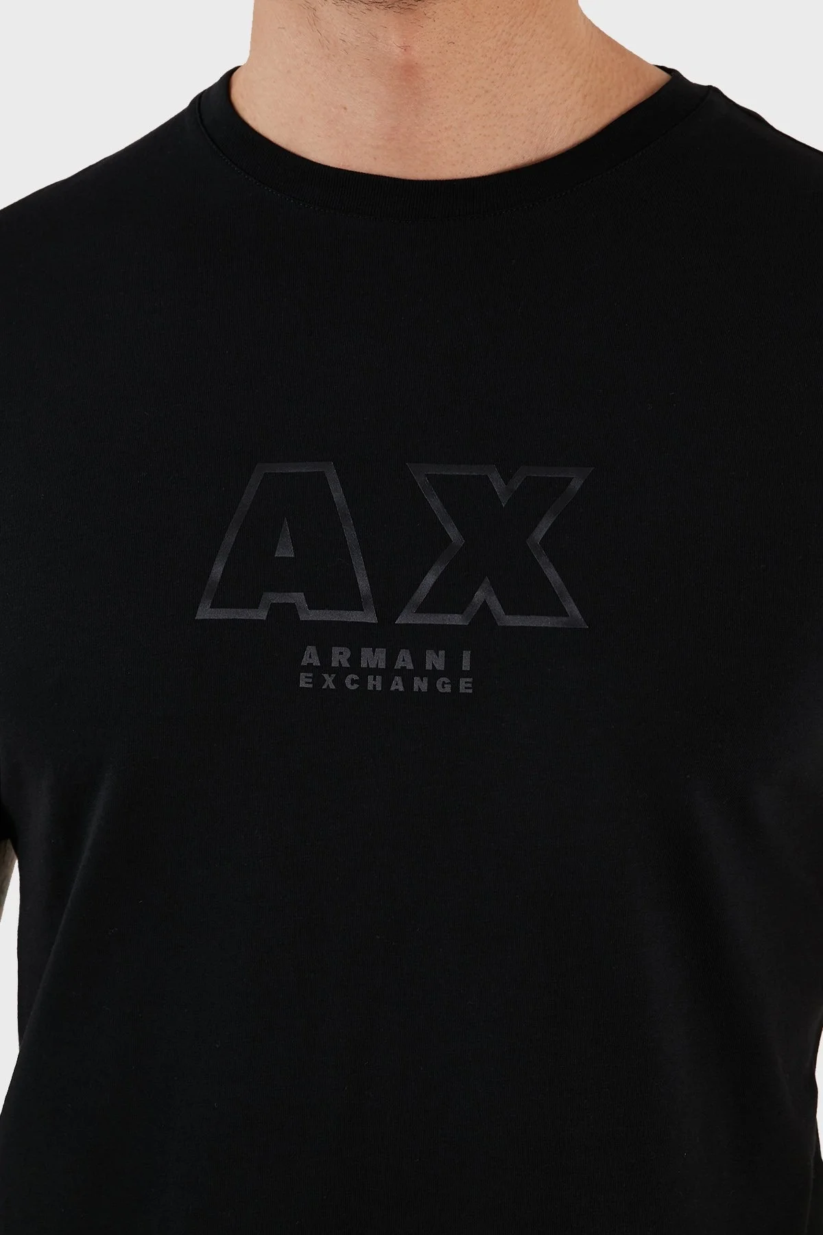 Armani Exchange % 100 Pamuk Regular Fit Bisiklet Yaka Erkek T Shirt 3RZTCG ZJ3VZ 1200 SİYAH - 6