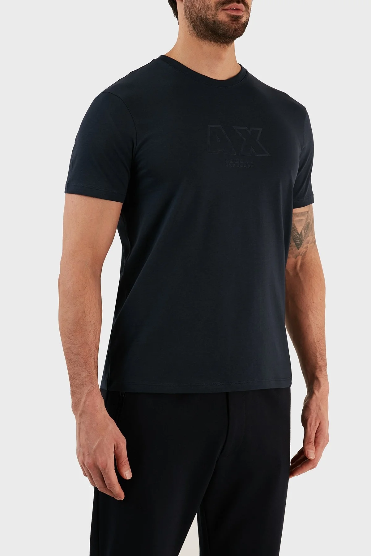Armani Exchange % 100 Pamuk Regular Fit Bisiklet Yaka Erkek T Shirt 3RZTCG ZJ3VZ 1510 LACİVERT - 3