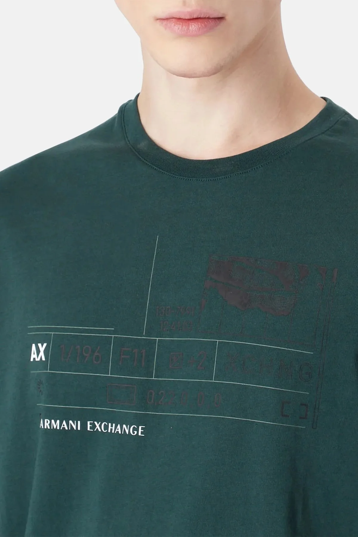 Armani Exchange % 100 Pamuk Regular Fit Bisiklet Yaka Erkek T Shirt 3RZTHS ZJH4Z 1882 HAKİ - 4