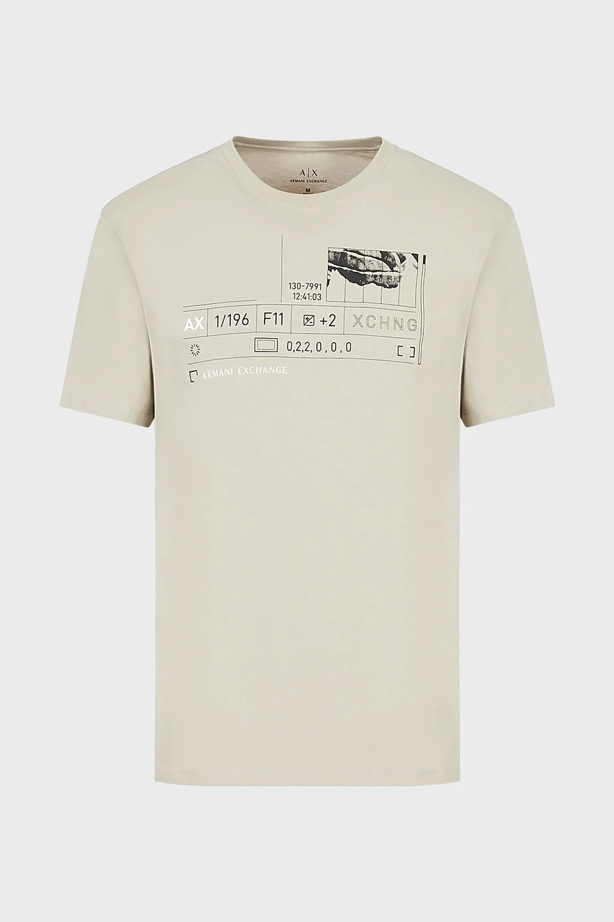 Armani Exchange % 100 Pamuk Regular Fit Bisiklet Yaka Erkek T Shirt 3RZTHS ZJH4Z 1940 BEJ - 4