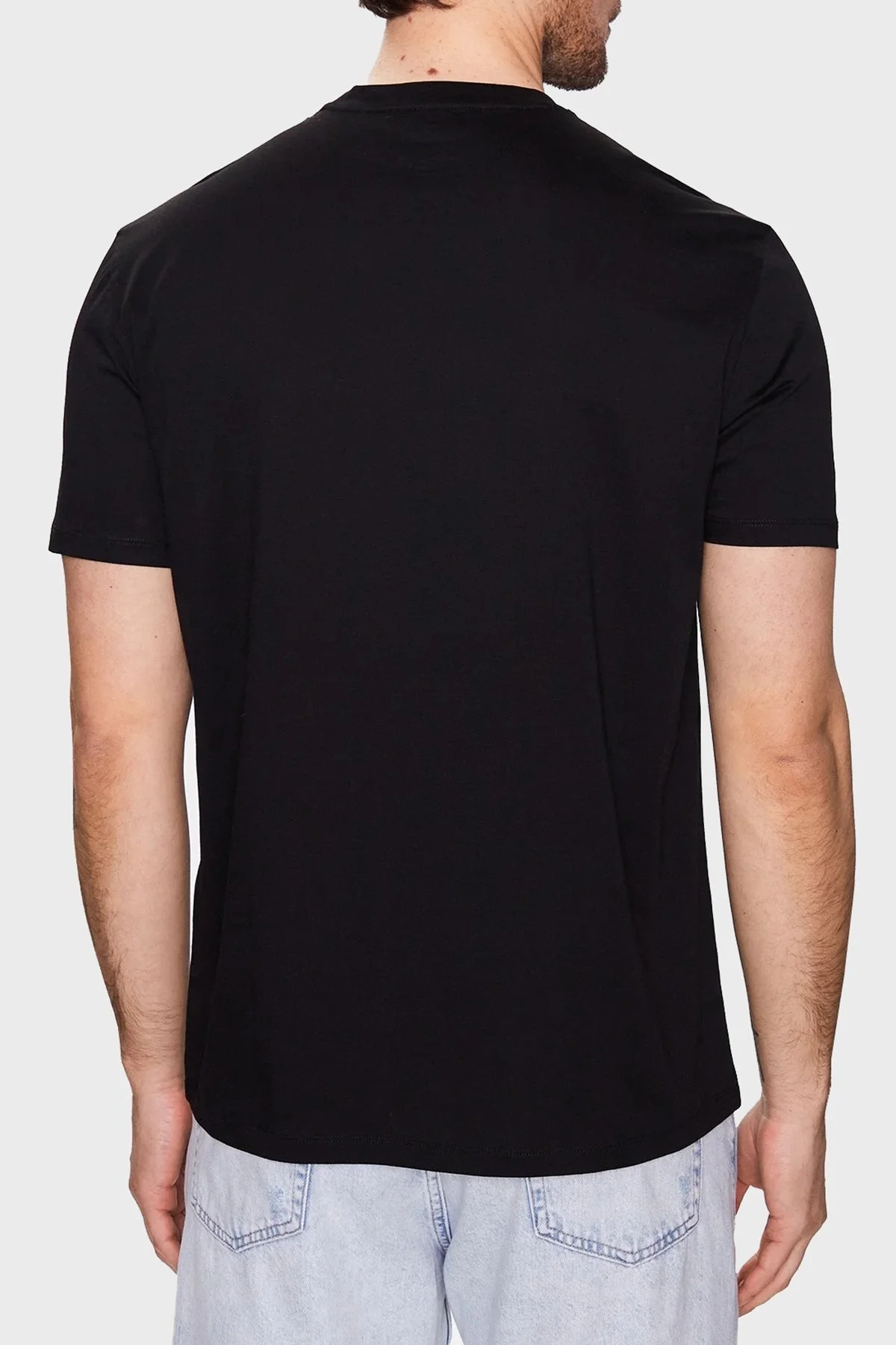 Armani Exchange % 100 Pamuk Regular Fit Bisiklet Yaka Erkek T Shirt 3RZTRA ZJ9AZ 1200 SİYAH - 3