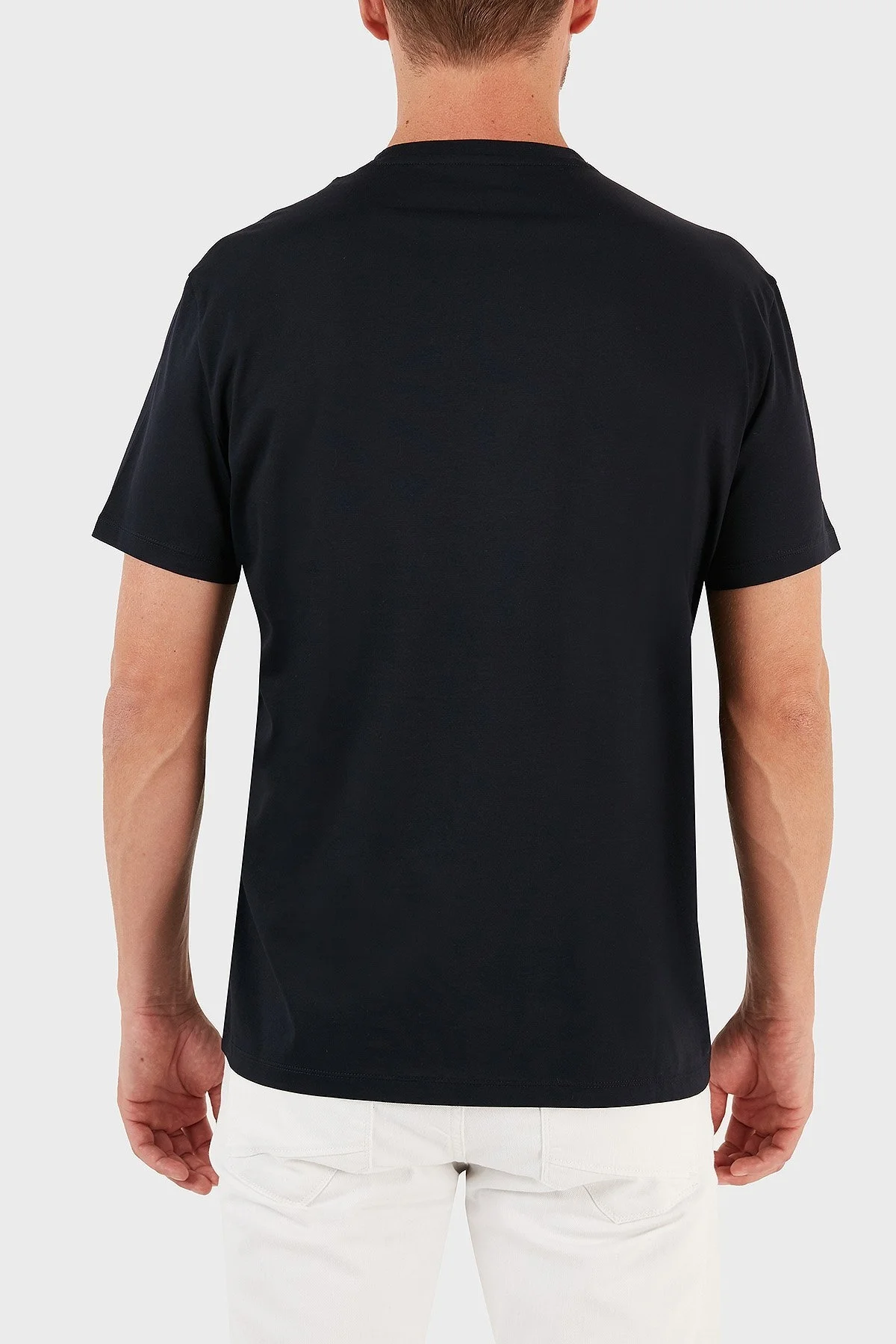 Armani Exchange % 100 Pamuk Regular Fit Bisiklet Yaka Erkek T Shirt 3RZTRB ZJ9AZ 1583 LACİVERT - 2