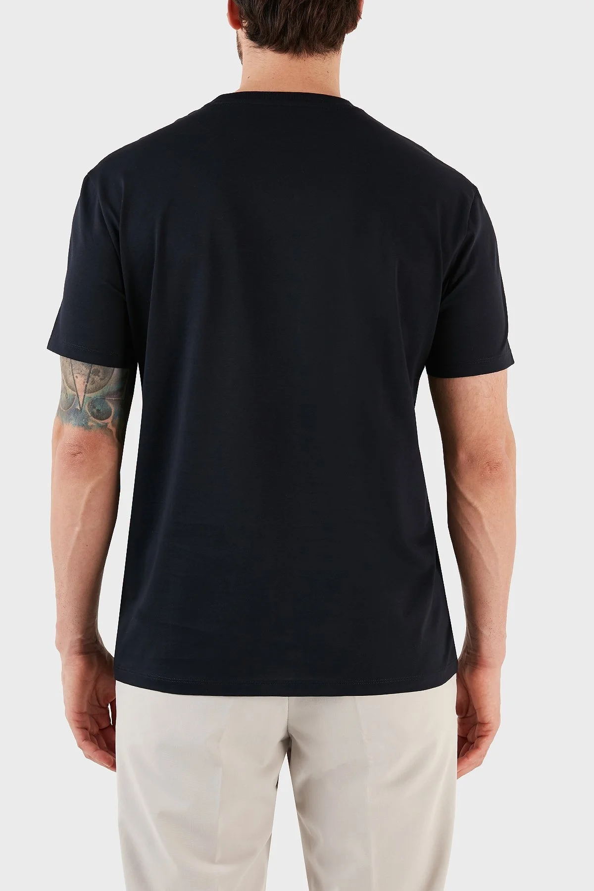 Armani Exchange % 100 Pamuk Regular Fit Bisiklet Yaka Erkek T Shirt 3RZTRC ZJ9AZ 1583 LACİVERT - 6