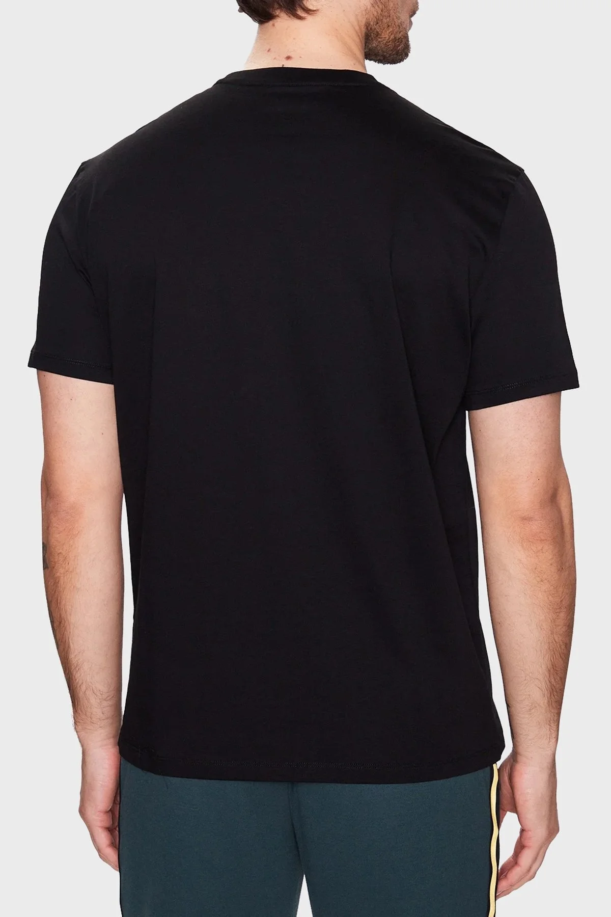 Armani Exchange % 100 Pamuk Regular Fit Bisiklet Yaka Erkek T Shirt 3RZTRD ZJ9AZ 1200 SİYAH - 3