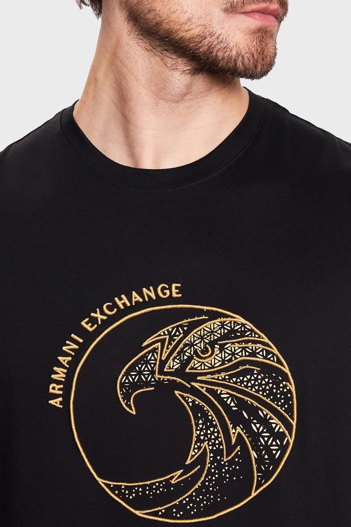 Armani Exchange % 100 Pamuk Regular Fit Bisiklet Yaka Erkek T Shirt 3RZTRD ZJ9AZ 1200 SİYAH - 4