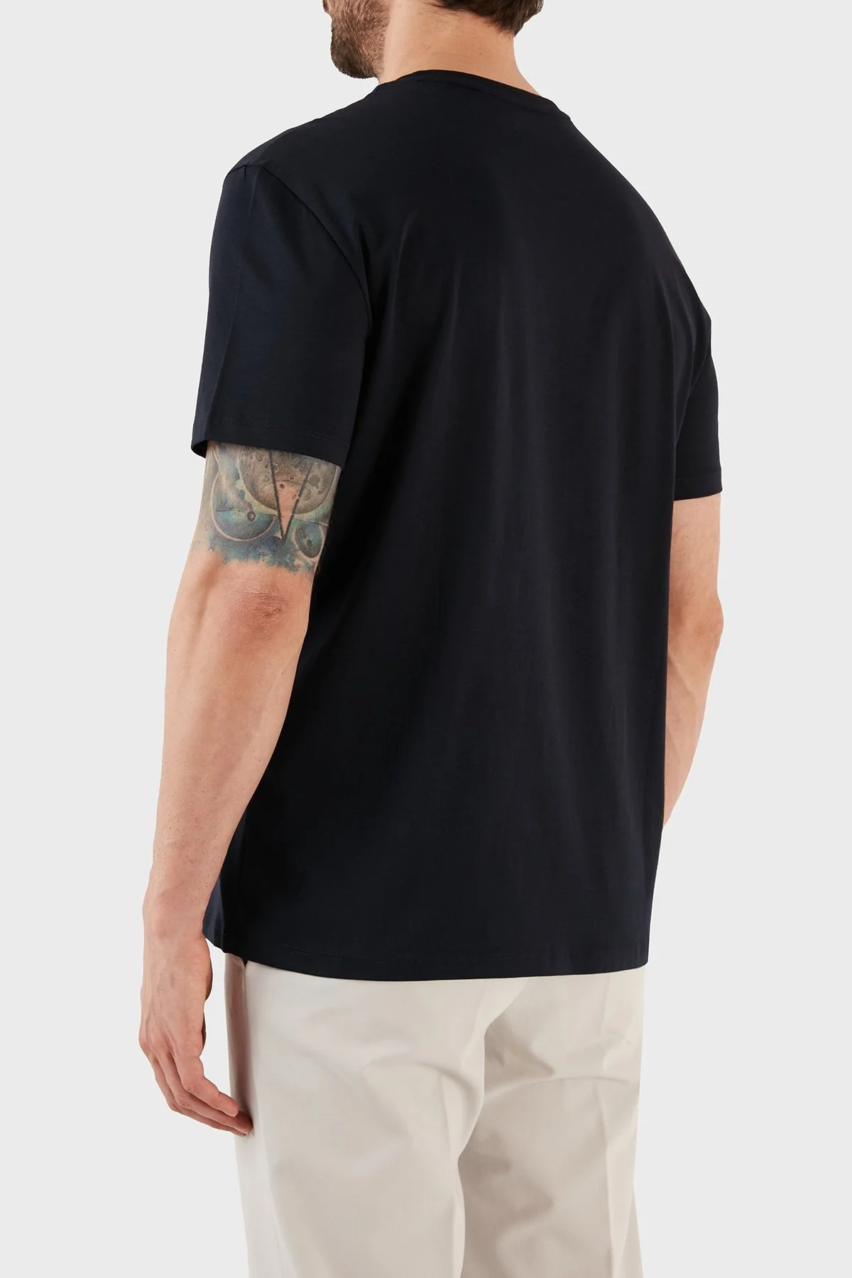 Armani Exchange % 100 Pamuk Regular Fit Bisiklet Yaka Erkek T Shirt 3RZTRD ZJ9AZ 1583 LACİVERT - 6