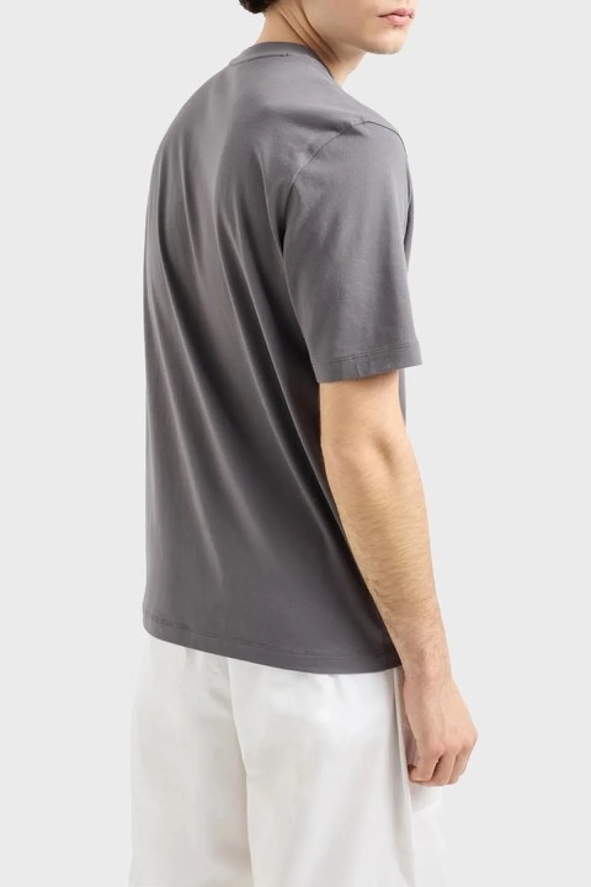 Armani Exchange % 100 Pamuk Regular Fit Bisiklet Yaka Erkek T Shirt 6DZTLE ZJ9JZ 19AA GRİ - 2