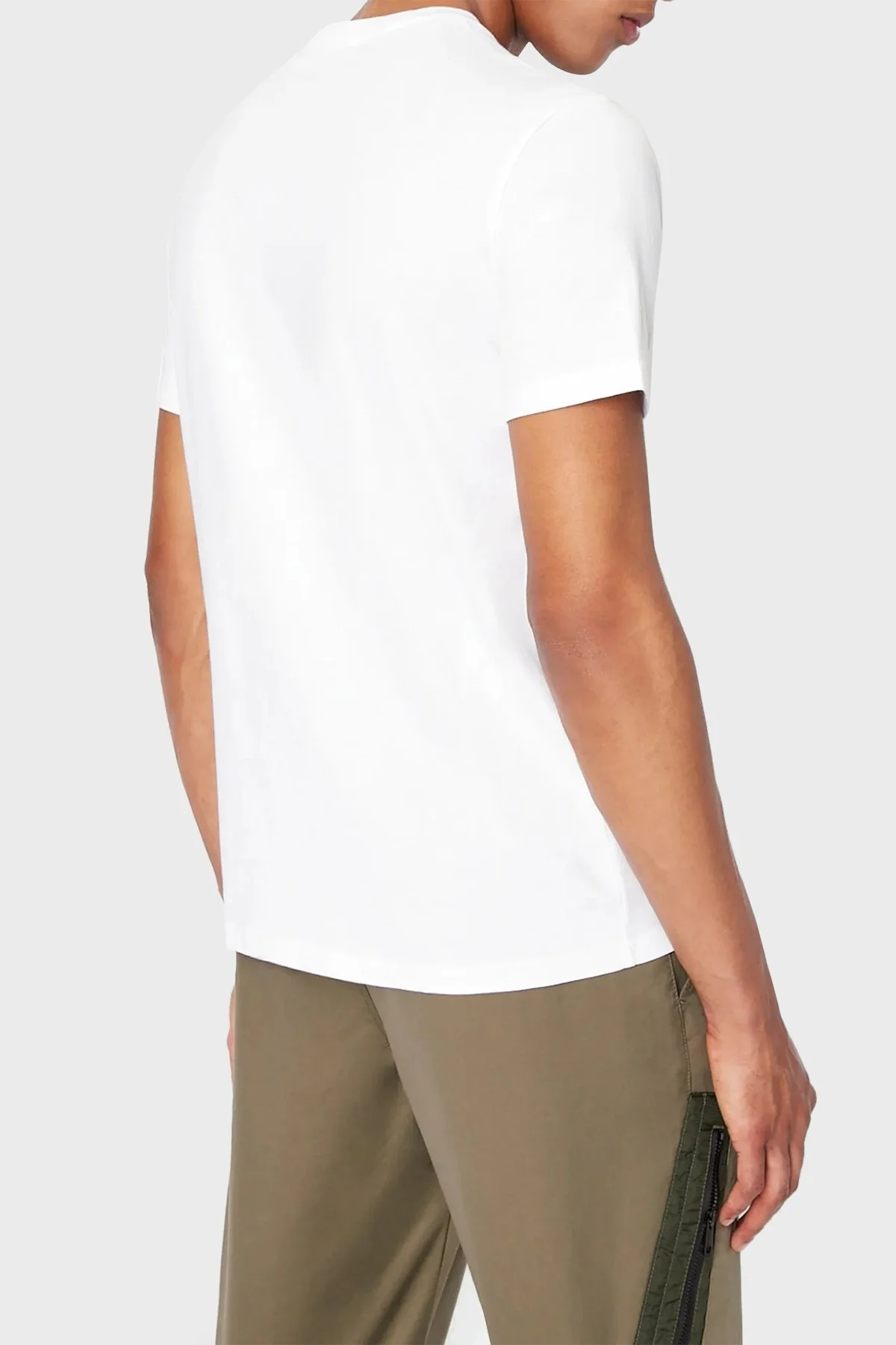 Armani Exchange % 100 Pamuk Regular Fit Bisiklet Yaka Erkek T Shirt 6LZTAC ZJGCZ 1100 BEYAZ - 3