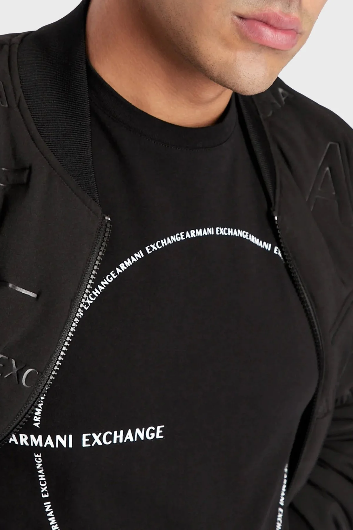 Armani Exchange % 100 Pamuk Regular Fit Bisiklet Yaka Erkek T Shirt 6LZTAC ZJGCZ 1200 SİYAH - 3