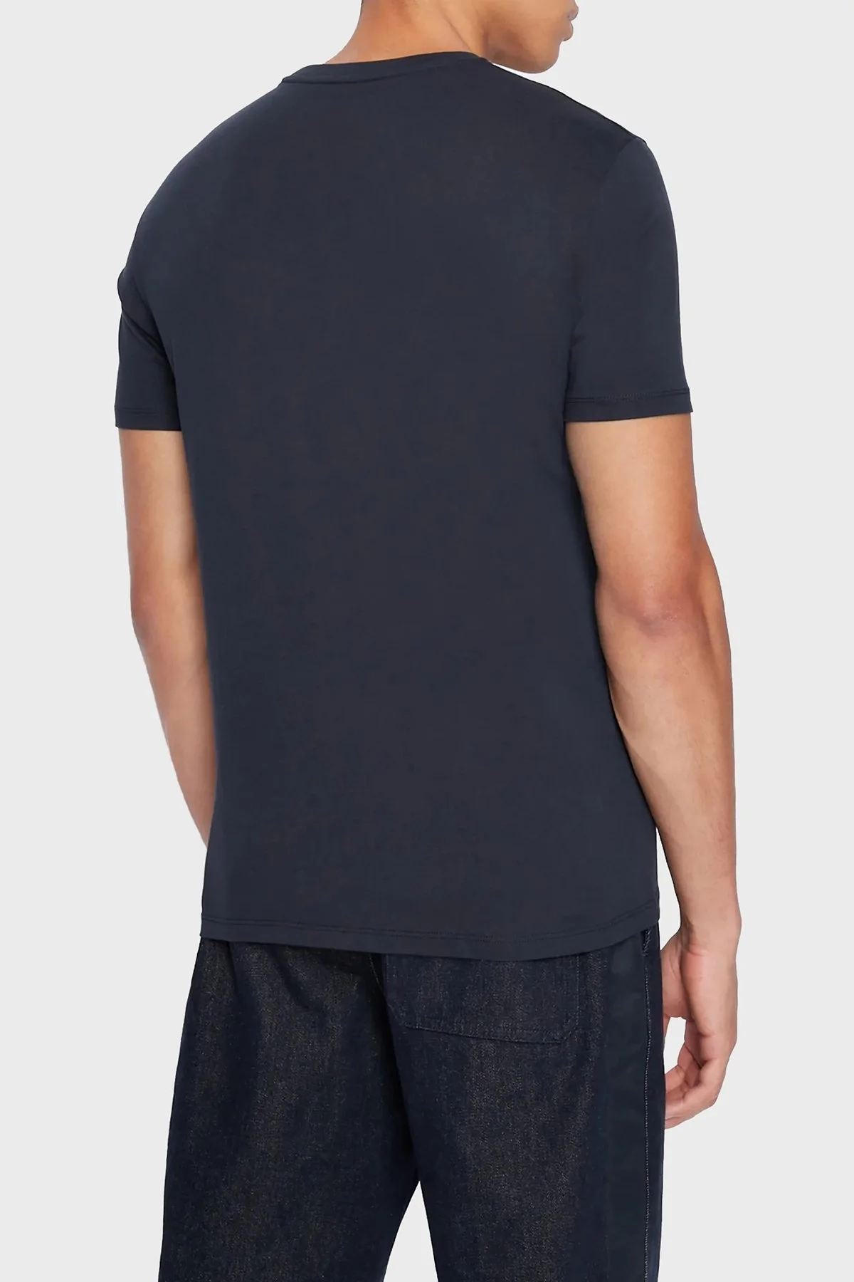 Armani Exchange % 100 Pamuk Regular Fit Bisiklet Yaka Erkek T Shirt 6LZTCL ZJFCZ 1510 LACİVERT - 2