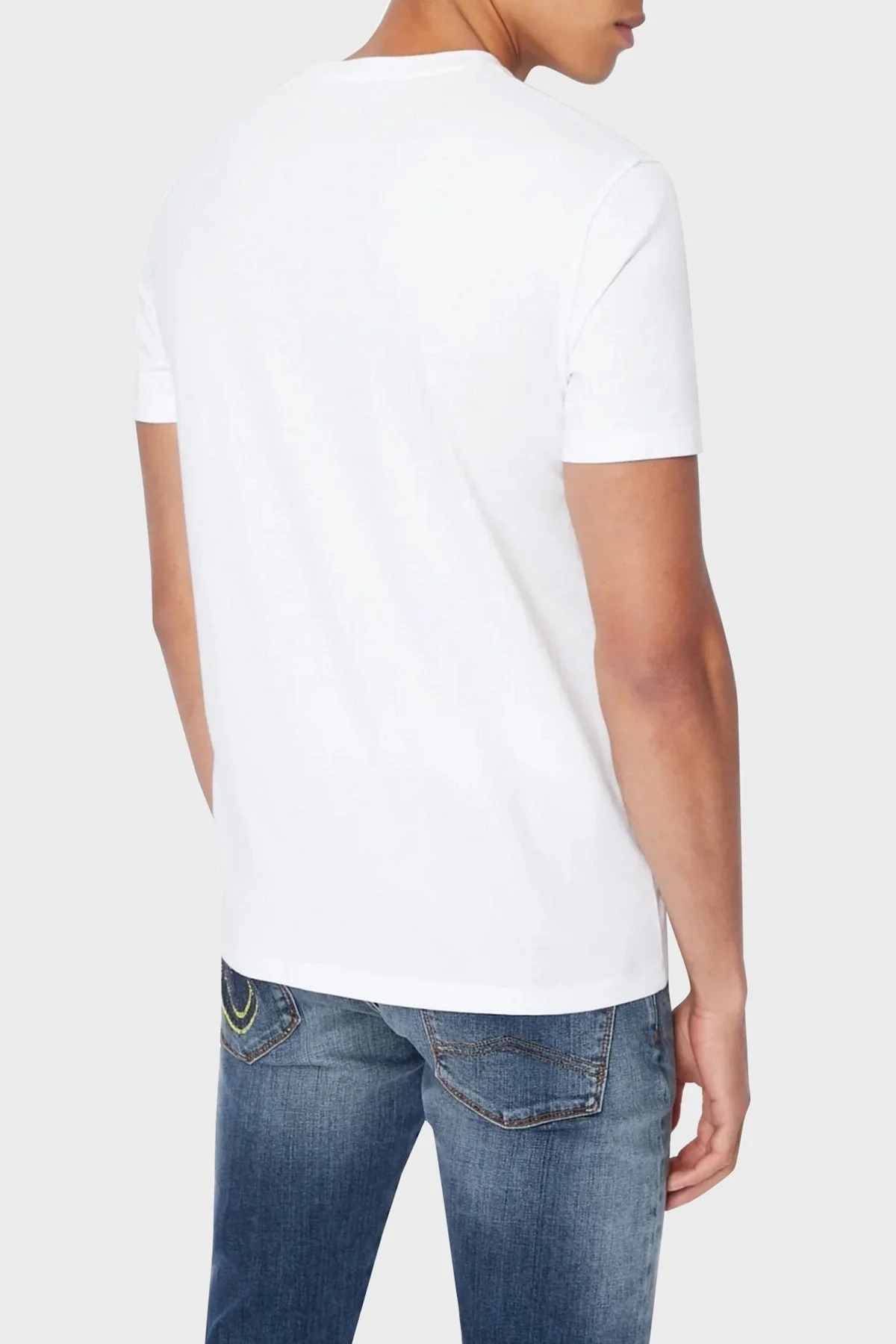 Armani Exchange % 100 Pamuk Regular Fit Bisiklet Yaka Erkek T Shirt 6LZTJS ZJ8EZ 51AD BEYAZ - 2