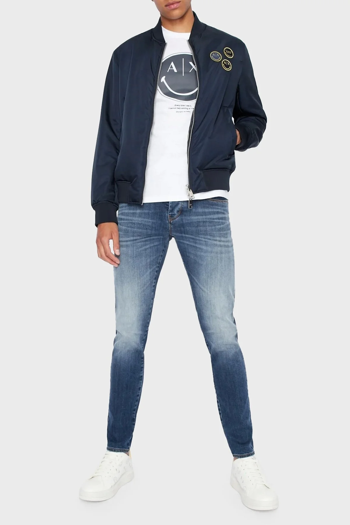 Armani Exchange % 100 Pamuk Regular Fit Bisiklet Yaka Erkek T Shirt 6LZTJS ZJ8EZ 51AD BEYAZ - 3