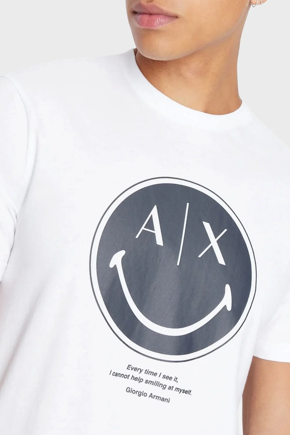 Armani Exchange % 100 Pamuk Regular Fit Bisiklet Yaka Erkek T Shirt 6LZTJS ZJ8EZ 51AD BEYAZ - 4