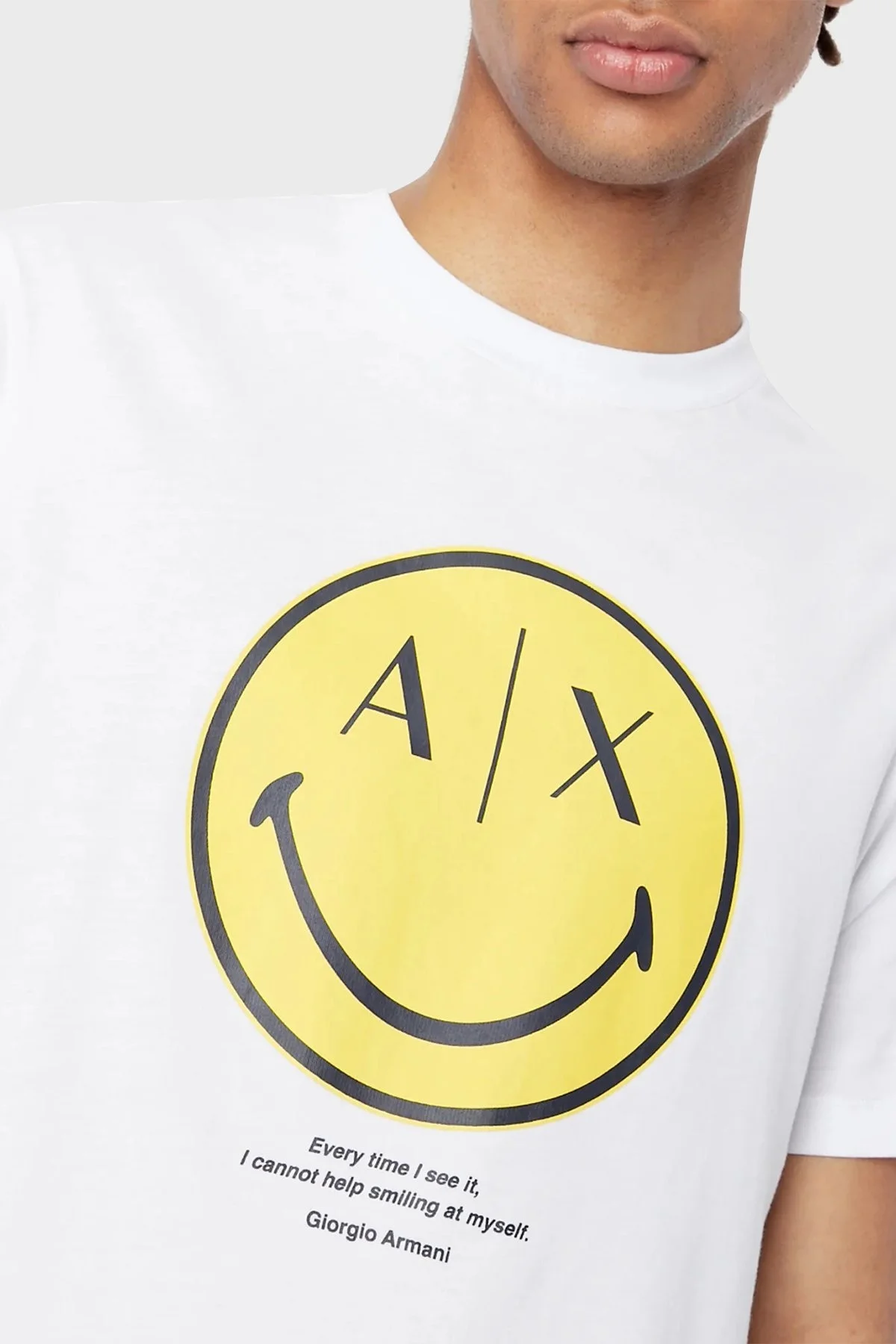 Armani Exchange % 100 Pamuk Regular Fit Bisiklet Yaka Erkek T Shirt 6LZTJS ZJ8EZ 51AE BEYAZ - 3