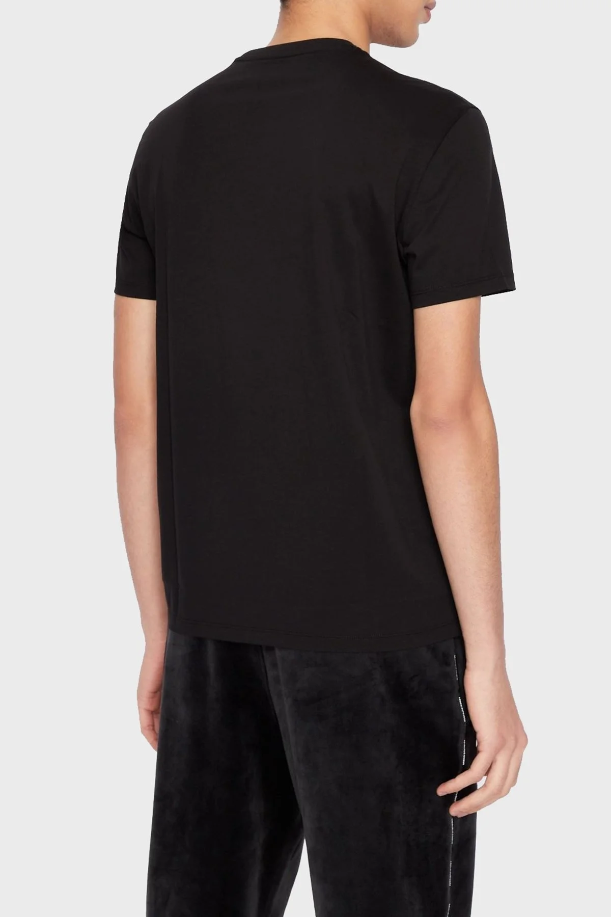 Armani Exchange % 100 Pamuk Regular Fit Bisiklet Yaka Erkek T Shirt 6LZTKC ZJ9AZ 1200 SİYAH - 2