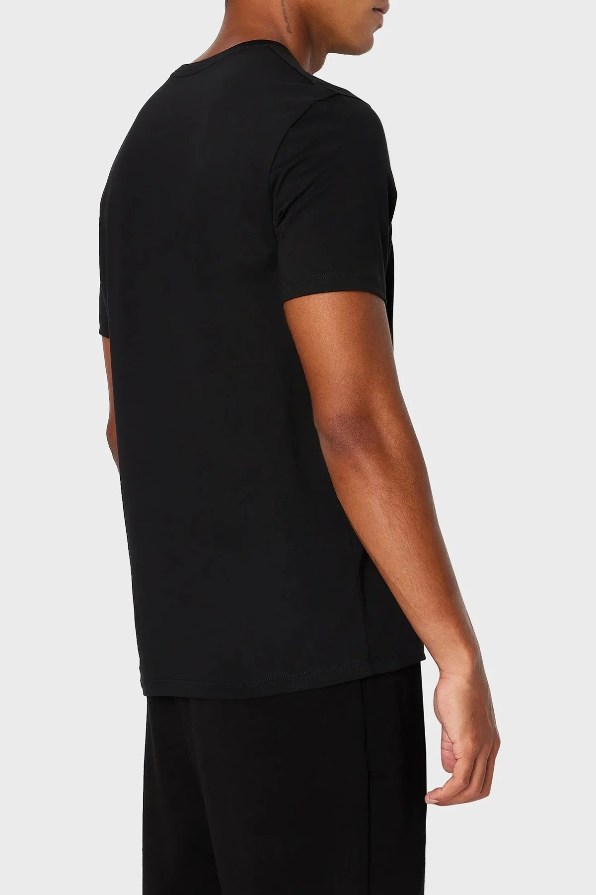 Armani Exchange % 100 Pamuk Regular Fit Bisiklet Yaka Erkek T Shirt 6RZTAD ZJA5Z 1200 SİYAH - 2