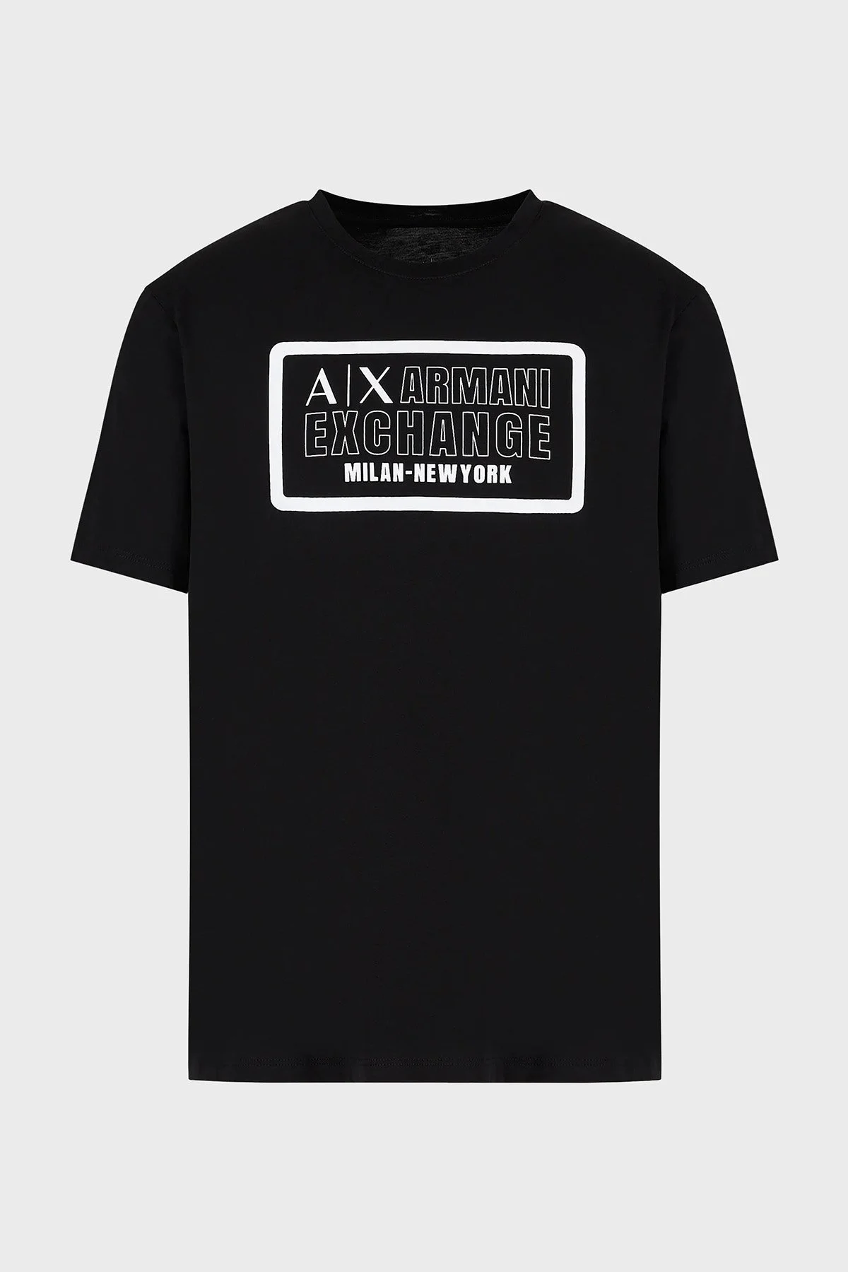 Armani Exchange % 100 Pamuk Regular Fit Bisiklet Yaka Erkek T Shirt 6RZTAD ZJA5Z 1200 SİYAH - 4