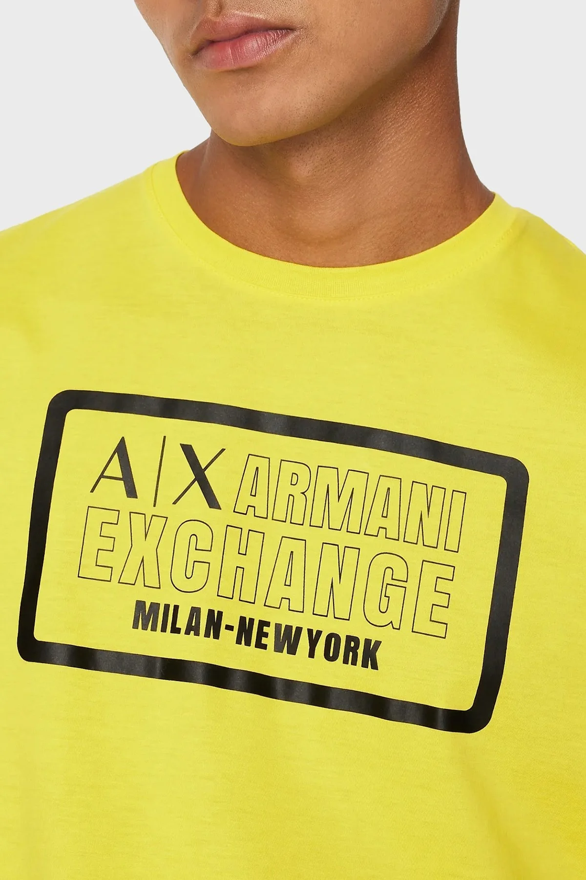 Armani Exchange % 100 Pamuk Regular Fit Bisiklet Yaka Erkek T Shirt 6RZTAD ZJA5Z 1689 SARI - 3