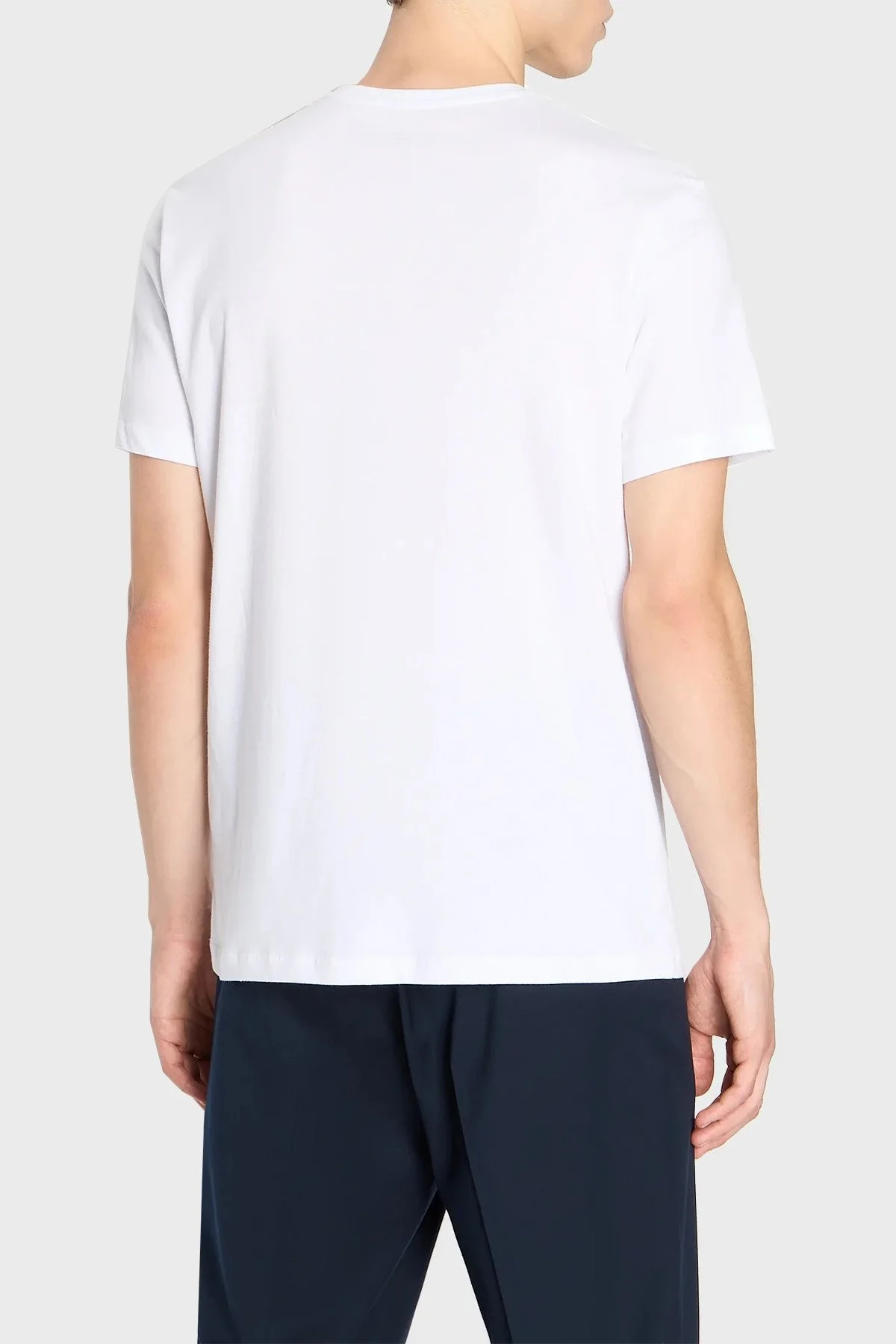 Armani Exchange % 100 Pamuk Regular Fit Bisiklet Yaka Erkek T Shirt 6RZTAM ZJ9TZ 1100 BEYAZ - 2