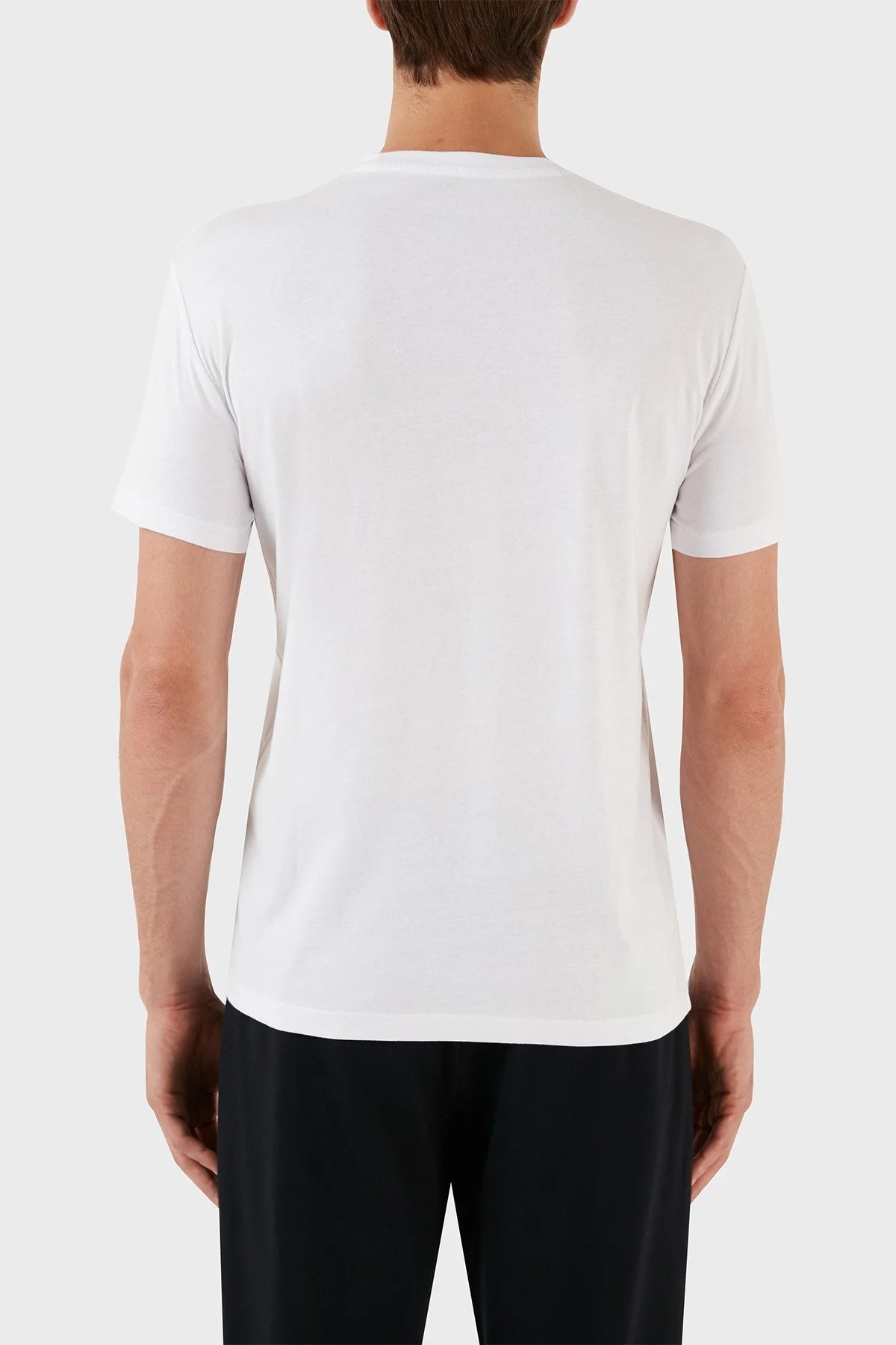 Armani Exchange % 100 Pamuk Regular Fit Bisiklet Yaka Erkek T Shirt 6RZTJT ZJBYZ 1100 BEYAZ - 2