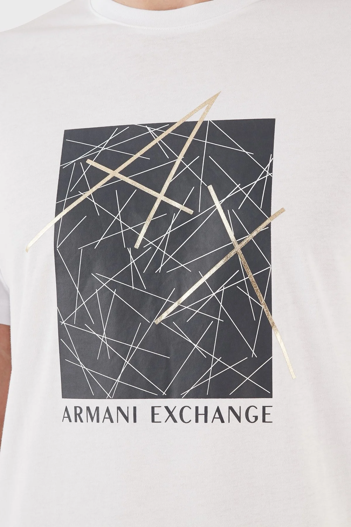 Armani Exchange % 100 Pamuk Regular Fit Bisiklet Yaka Erkek T Shirt 6RZTJT ZJBYZ 1100 BEYAZ - 6