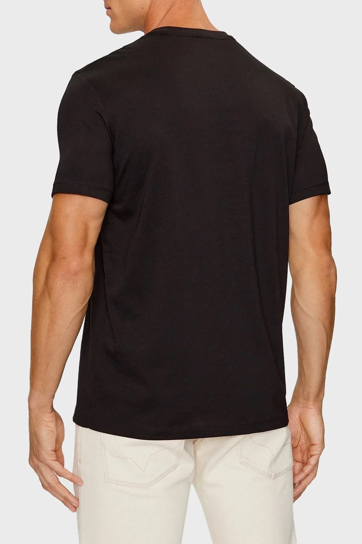 Armani Exchange % 100 Pamuk Regular Fit Bisiklet Yaka Erkek T Shirt 6RZTJT ZJBYZ 1200 SİYAH - 2