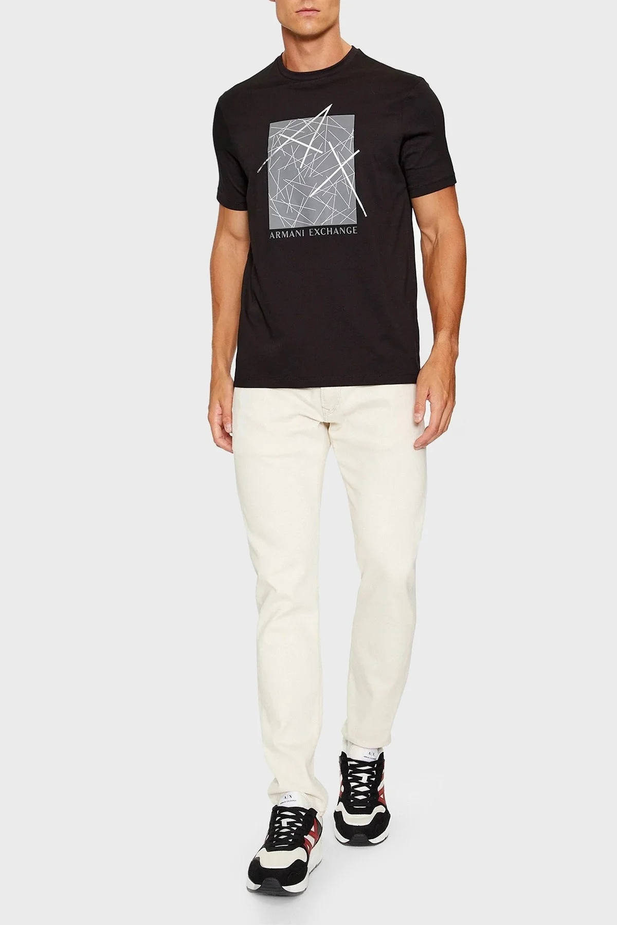 Armani Exchange % 100 Pamuk Regular Fit Bisiklet Yaka Erkek T Shirt 6RZTJT ZJBYZ 1200 SİYAH - 3