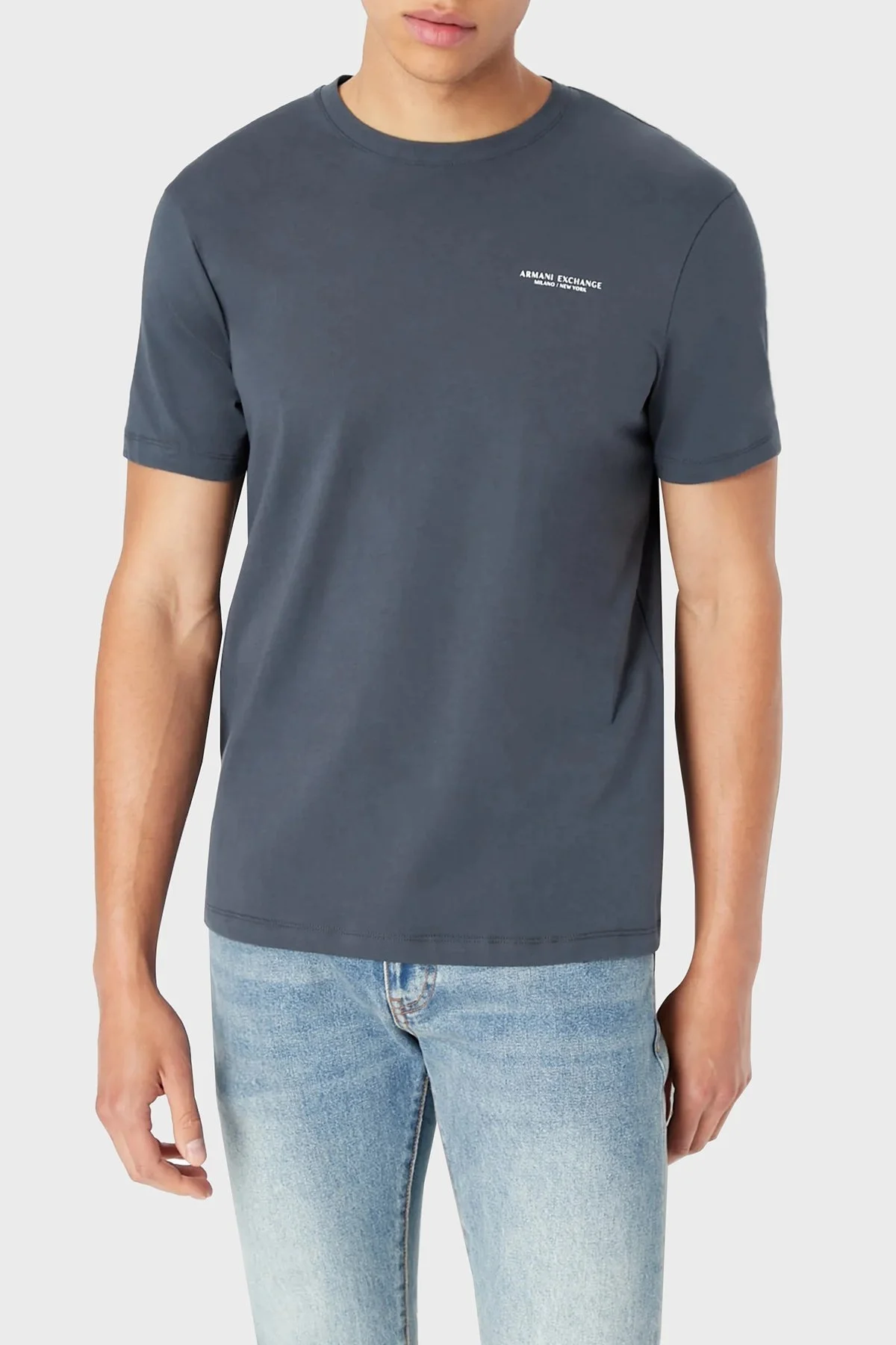 Armani Exchange % 100 Pamuk Regular Fit Bisiklet Yaka Erkek T Shirt 8NZT91 Z8H4Z 1536 LACİVERT - 1