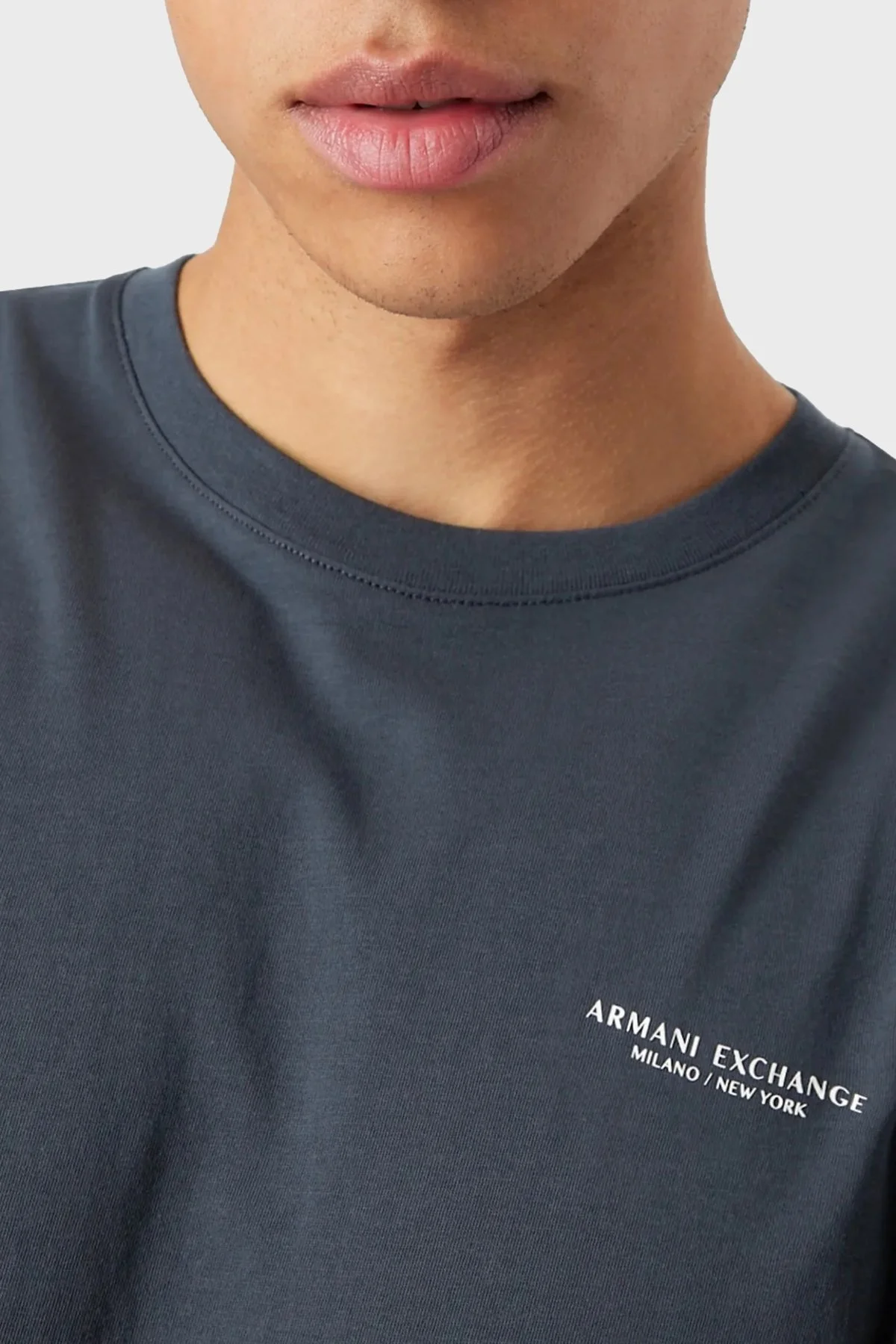 Armani Exchange % 100 Pamuk Regular Fit Bisiklet Yaka Erkek T Shirt 8NZT91 Z8H4Z 1536 LACİVERT - 2