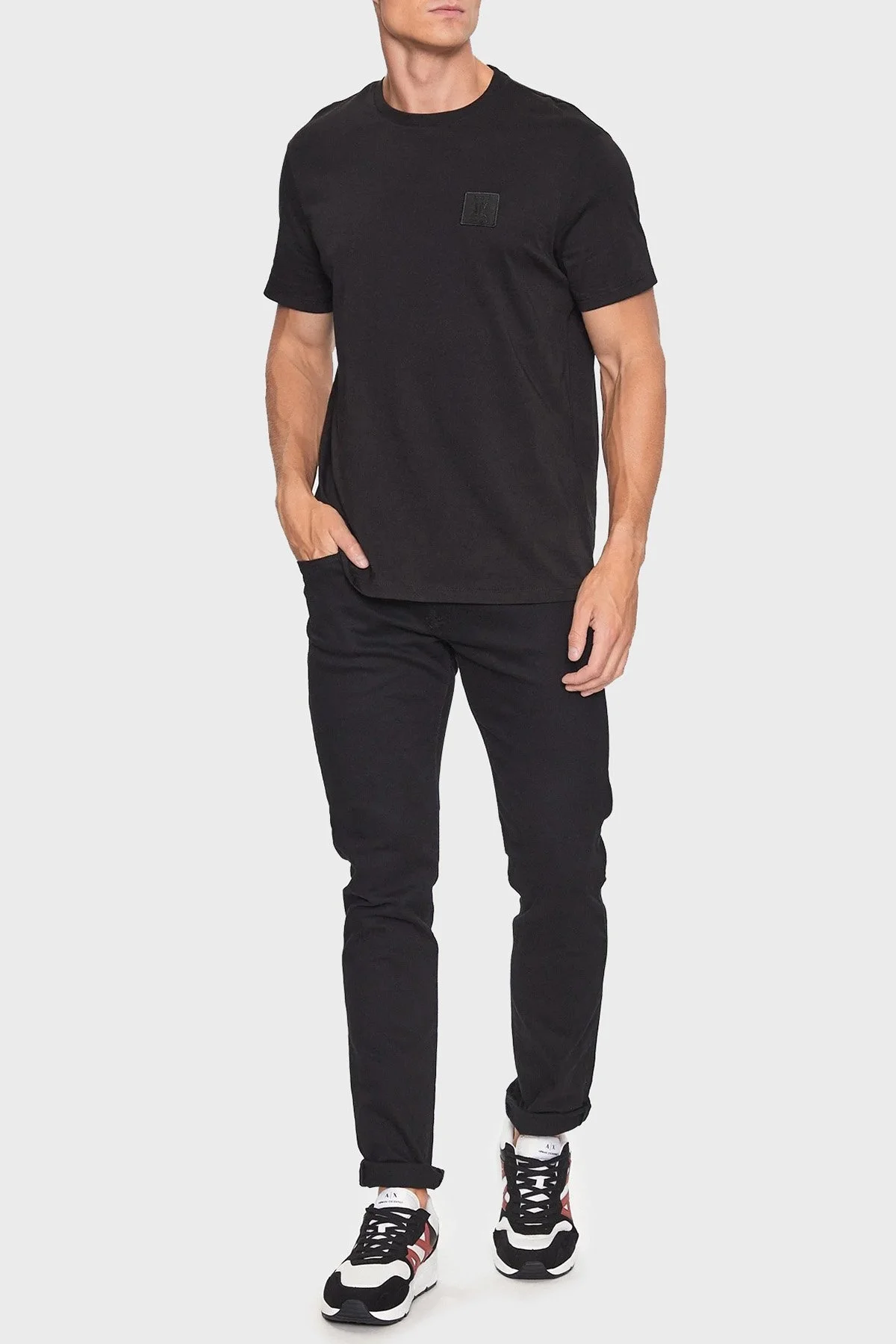 Armani Exchange % 100 Pamuk Regular Fit Bisiklet Yaka Erkek T Shirt 8NZTPR ZJH4Z 5237 SİYAH - 3