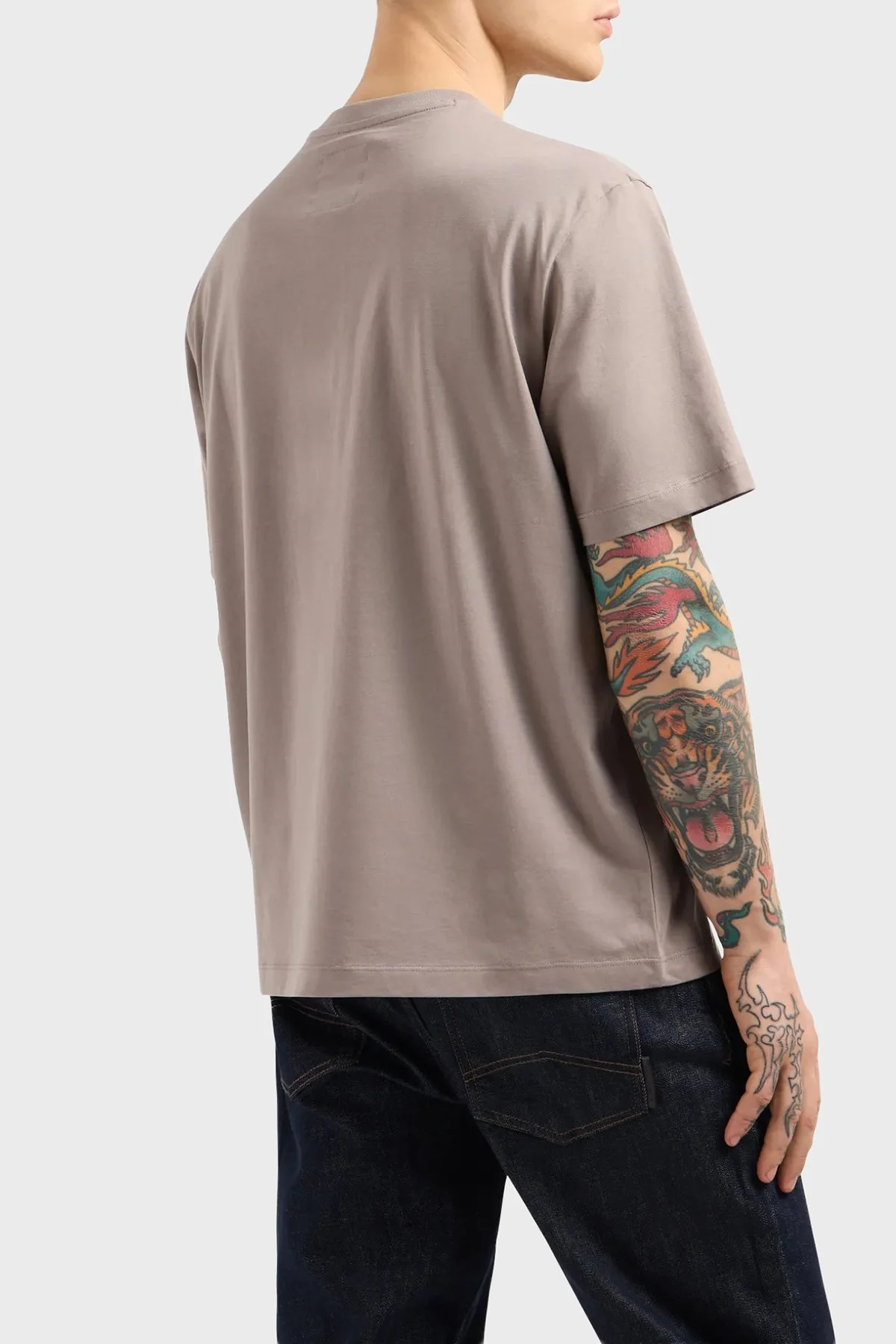 Armani Exchange % 100 Pamuk Regular Fit Bisiklet Yaka Erkek T Shirt XM000363 AF12308 U6107 TOPRAK - 2