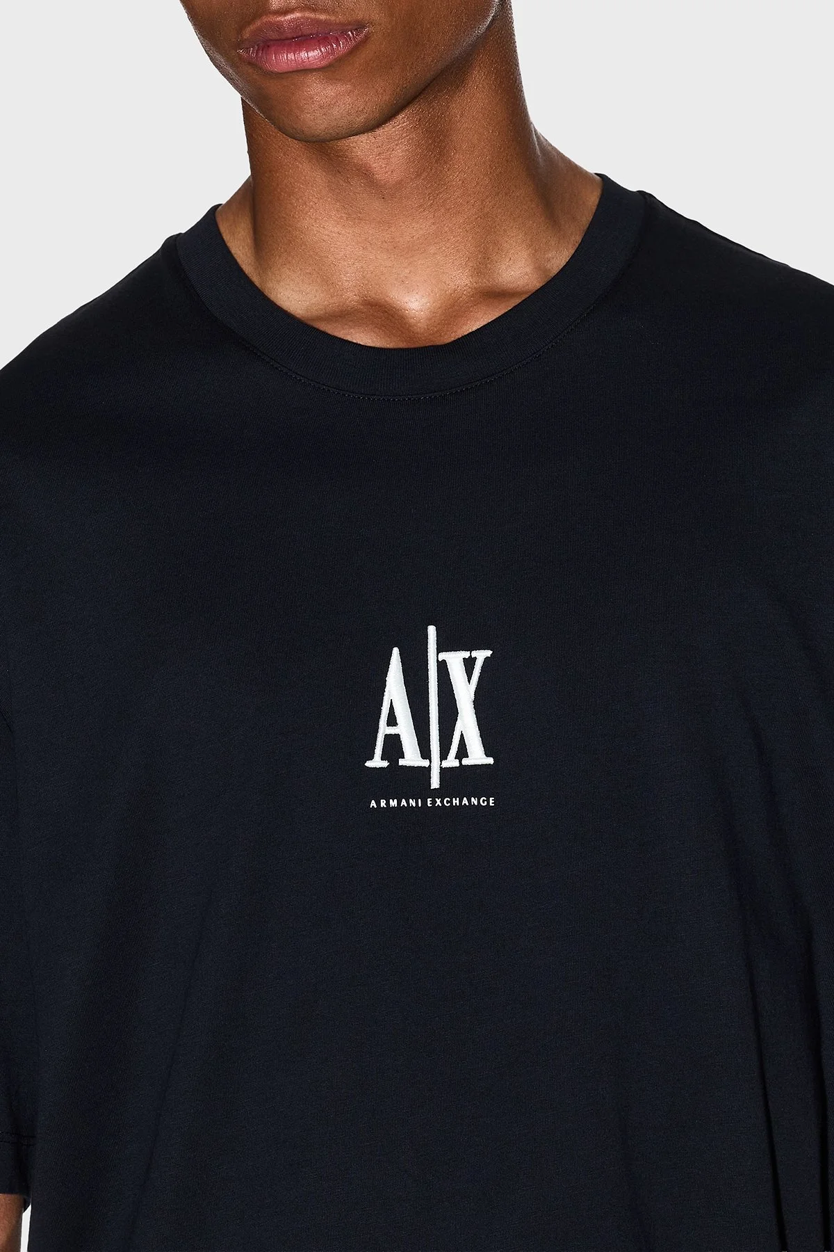 Armani Exchange % 100 Pamuk Regular Fit Bisiklet Yaka Erkek T Shirt XM000363 AF12308 UB101 LACİVERT - 3