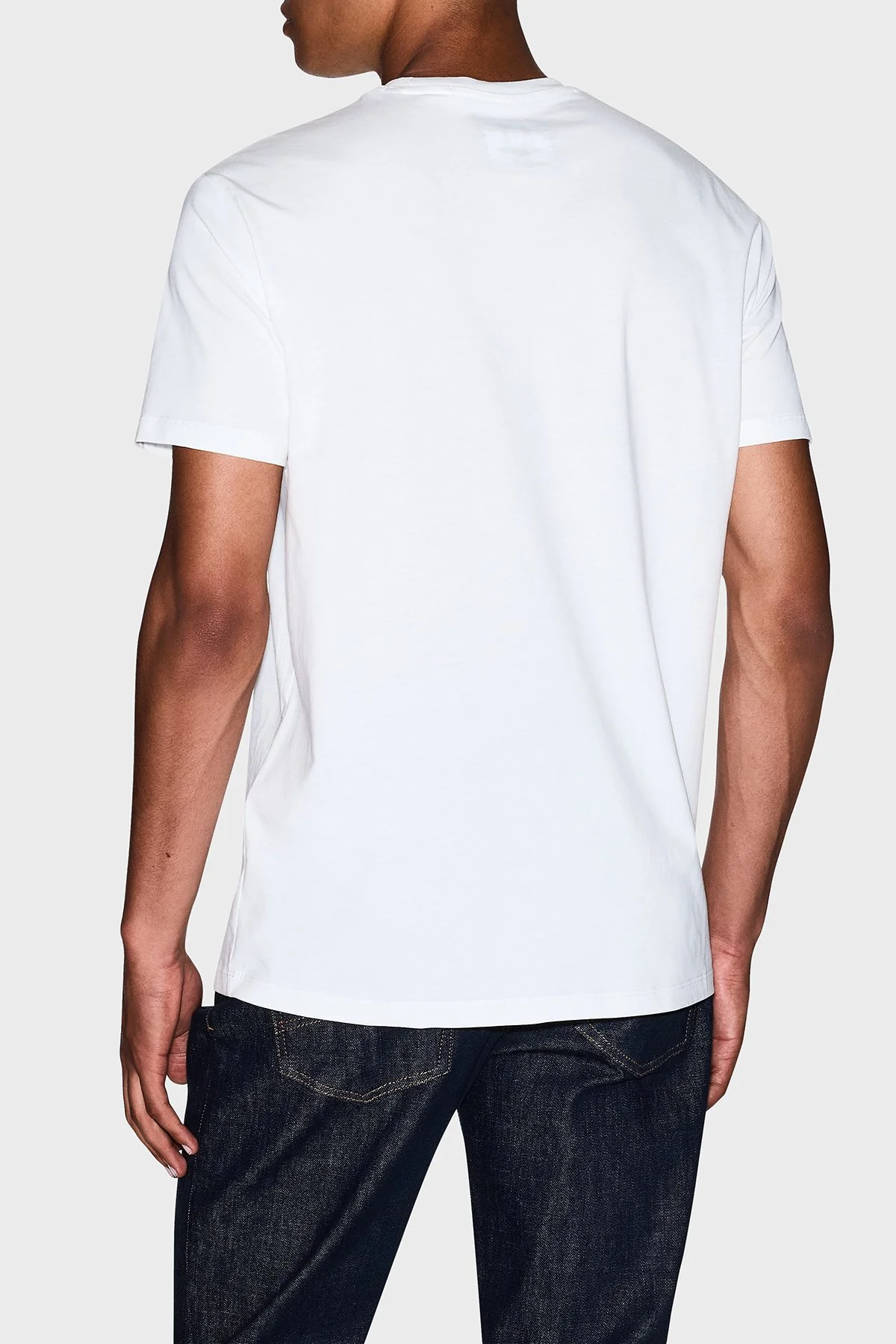 Armani Exchange % 100 Pamuk Regular Fit Bisiklet Yaka Erkek T Shirt XM000365 AF12308 U0009 BEYAZ - 3